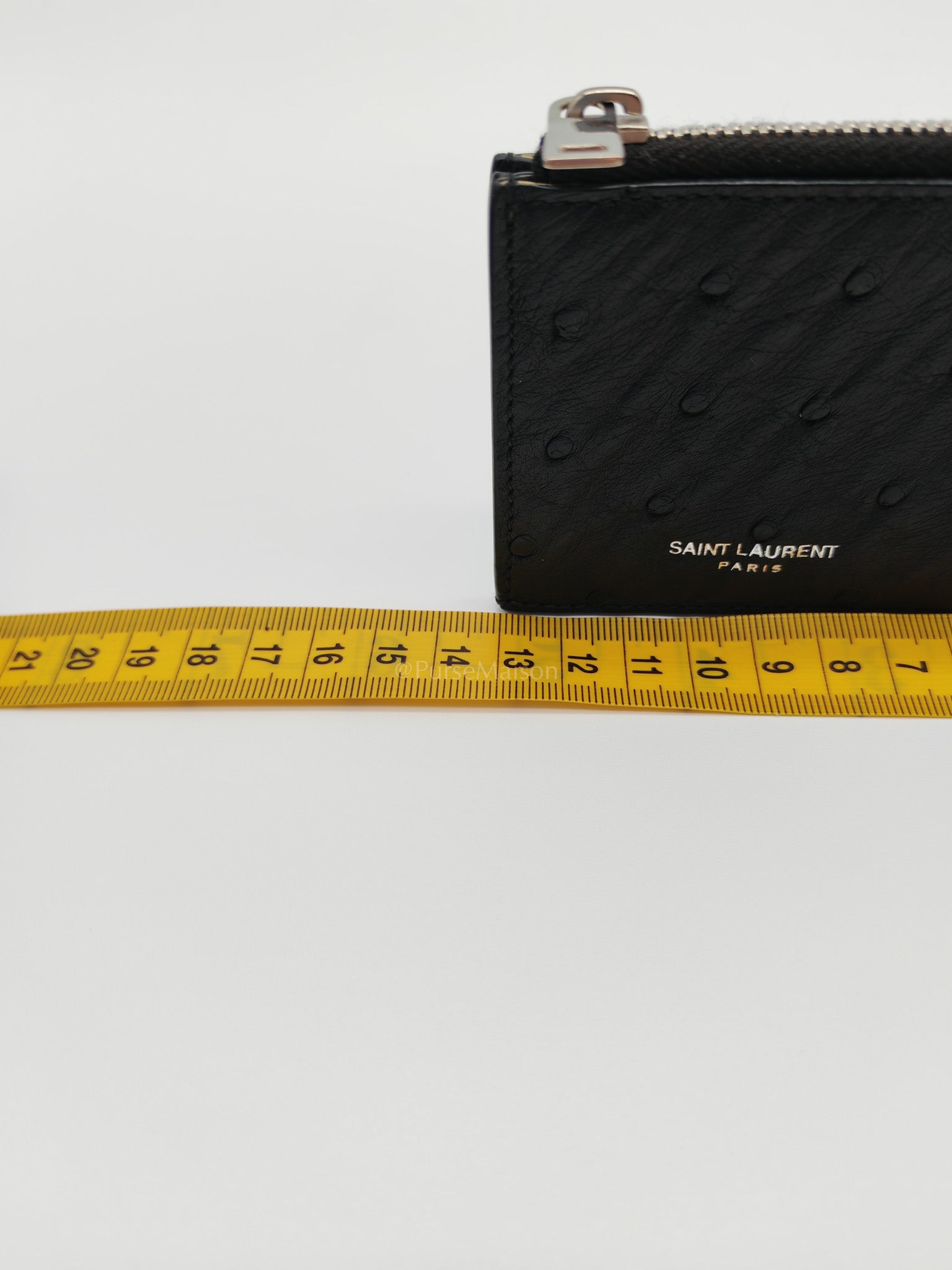 Ostrich Leather Zippy Card Holder | Purse Maison Luxury Bags Shop