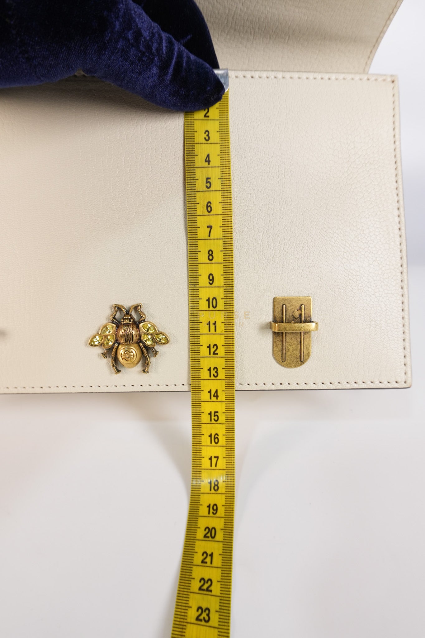 Ottilia Bee Printed Bamboo Top Handle Bag Small in Cream Leather and Snakeskin | Purse Maison Luxury Bags Shop