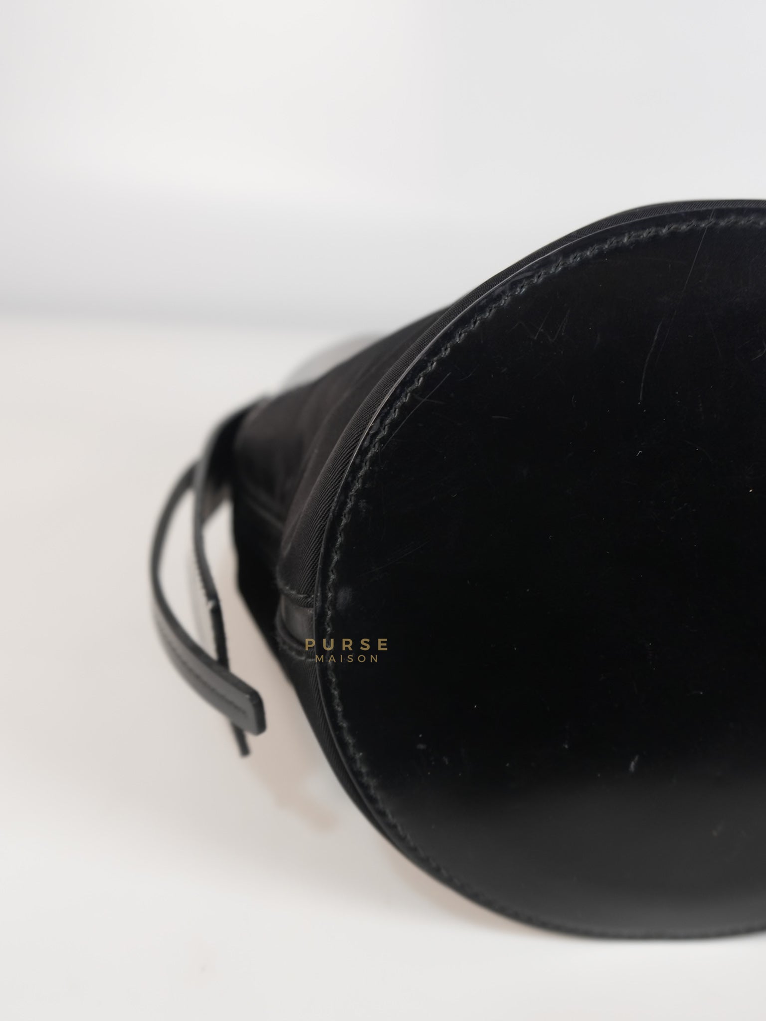 Ouverture Bucket Bag Small in Black Tessuto and Leather | Purse Maison Luxury Bags Shop