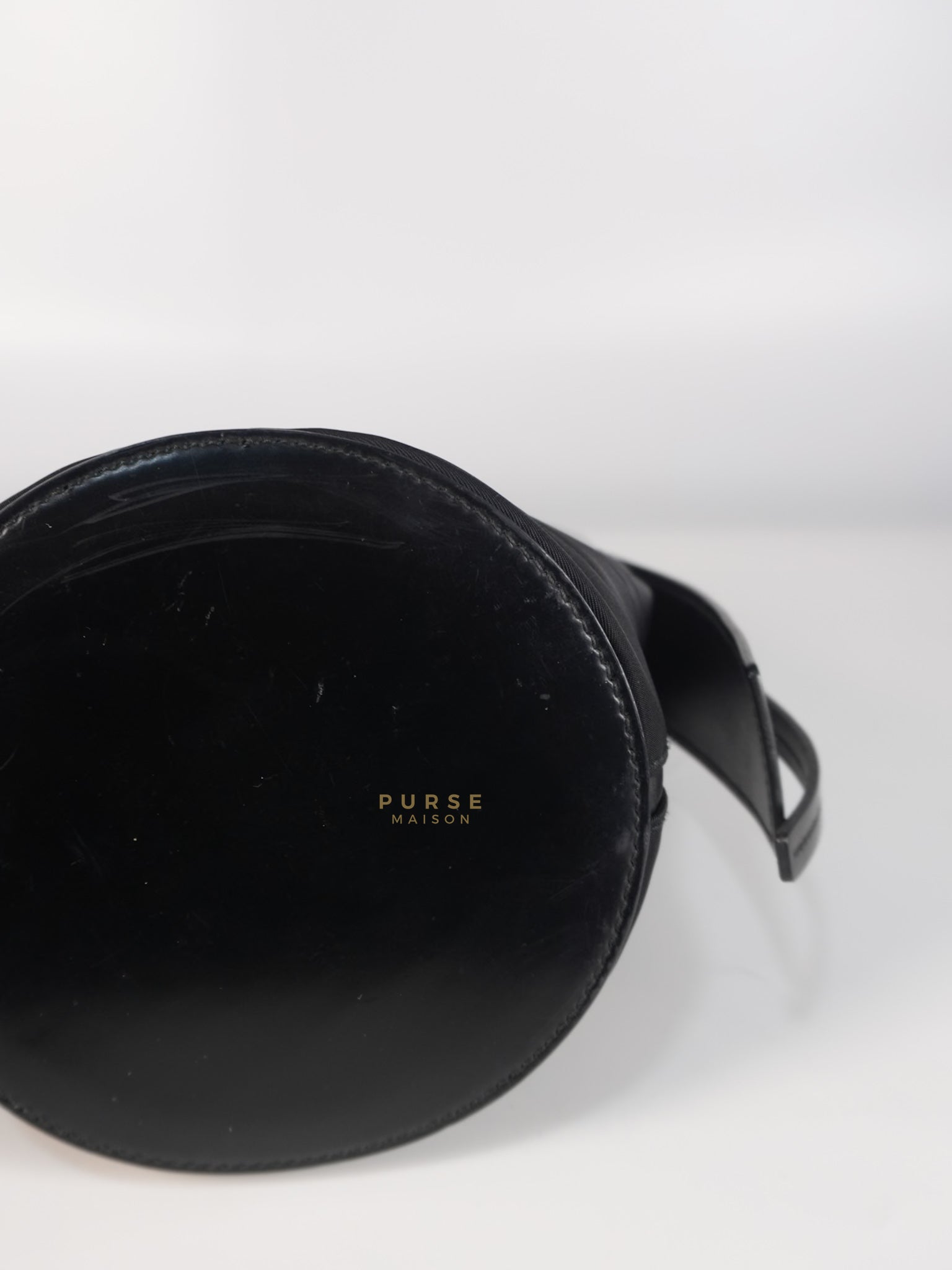 Ouverture Bucket Bag Small in Black Tessuto and Leather | Purse Maison Luxury Bags Shop