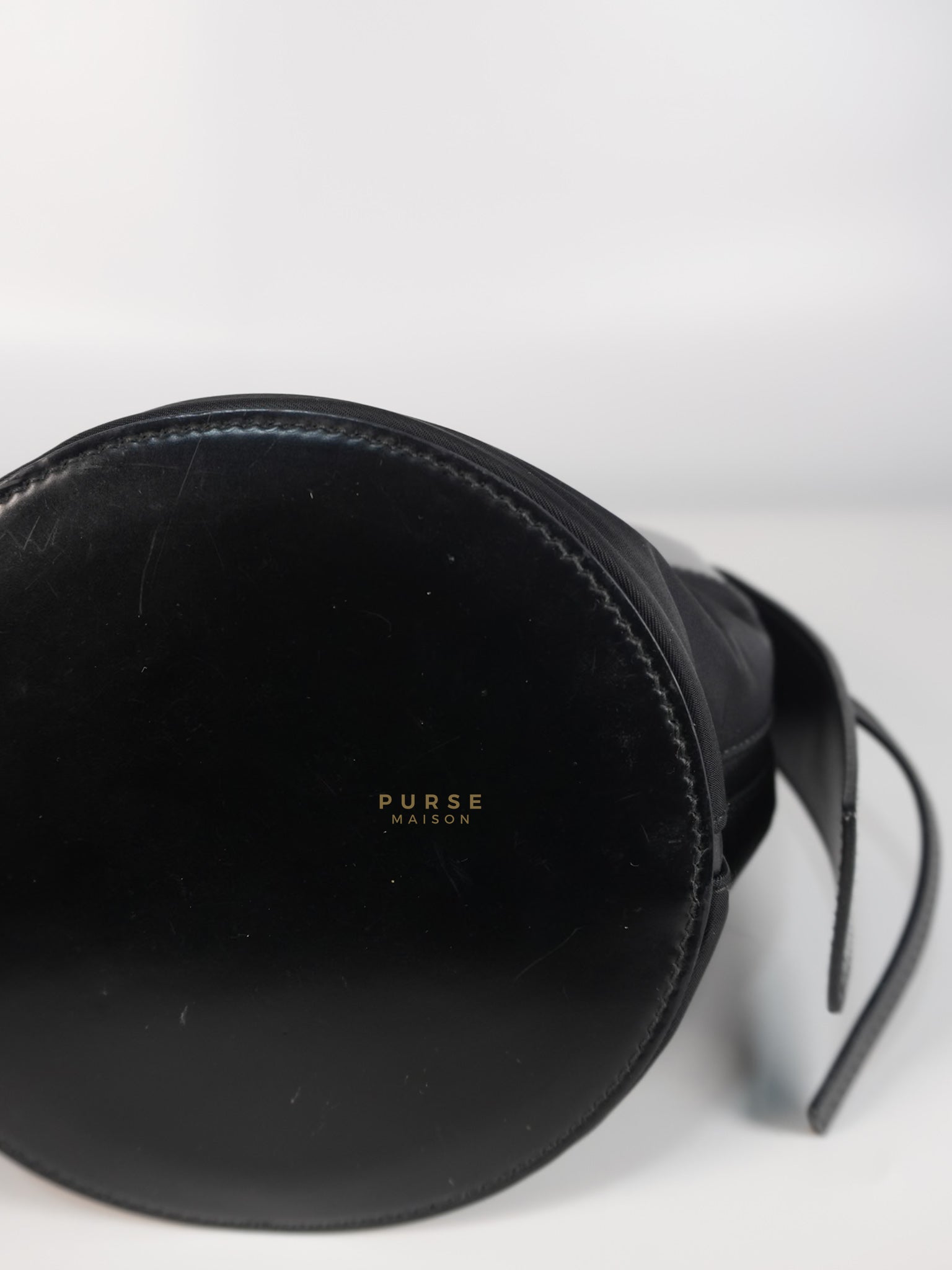 Ouverture Bucket Bag Small in Black Tessuto and Leather | Purse Maison Luxury Bags Shop