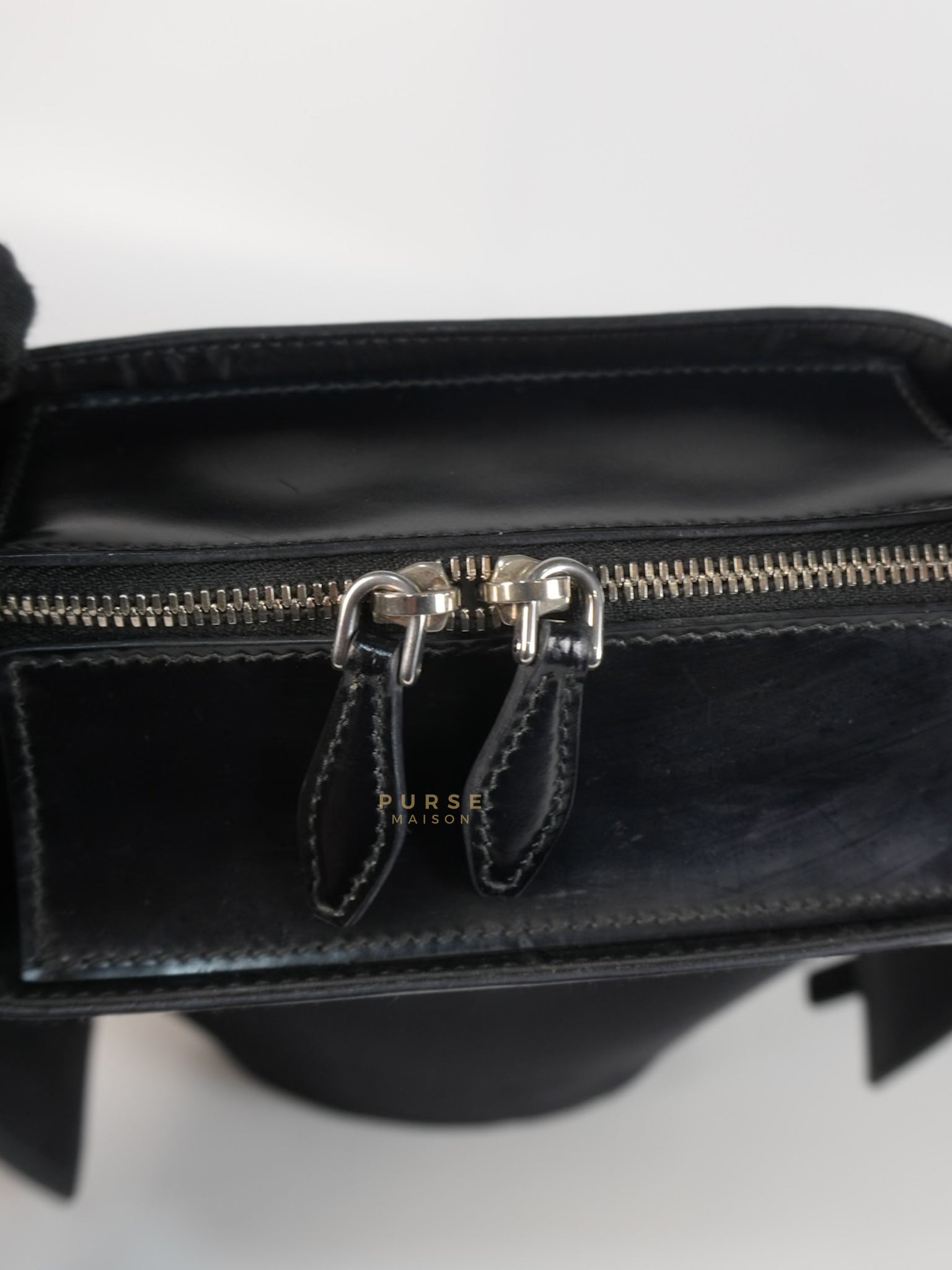 Ouverture Bucket Bag Small in Black Tessuto and Leather | Purse Maison Luxury Bags Shop
