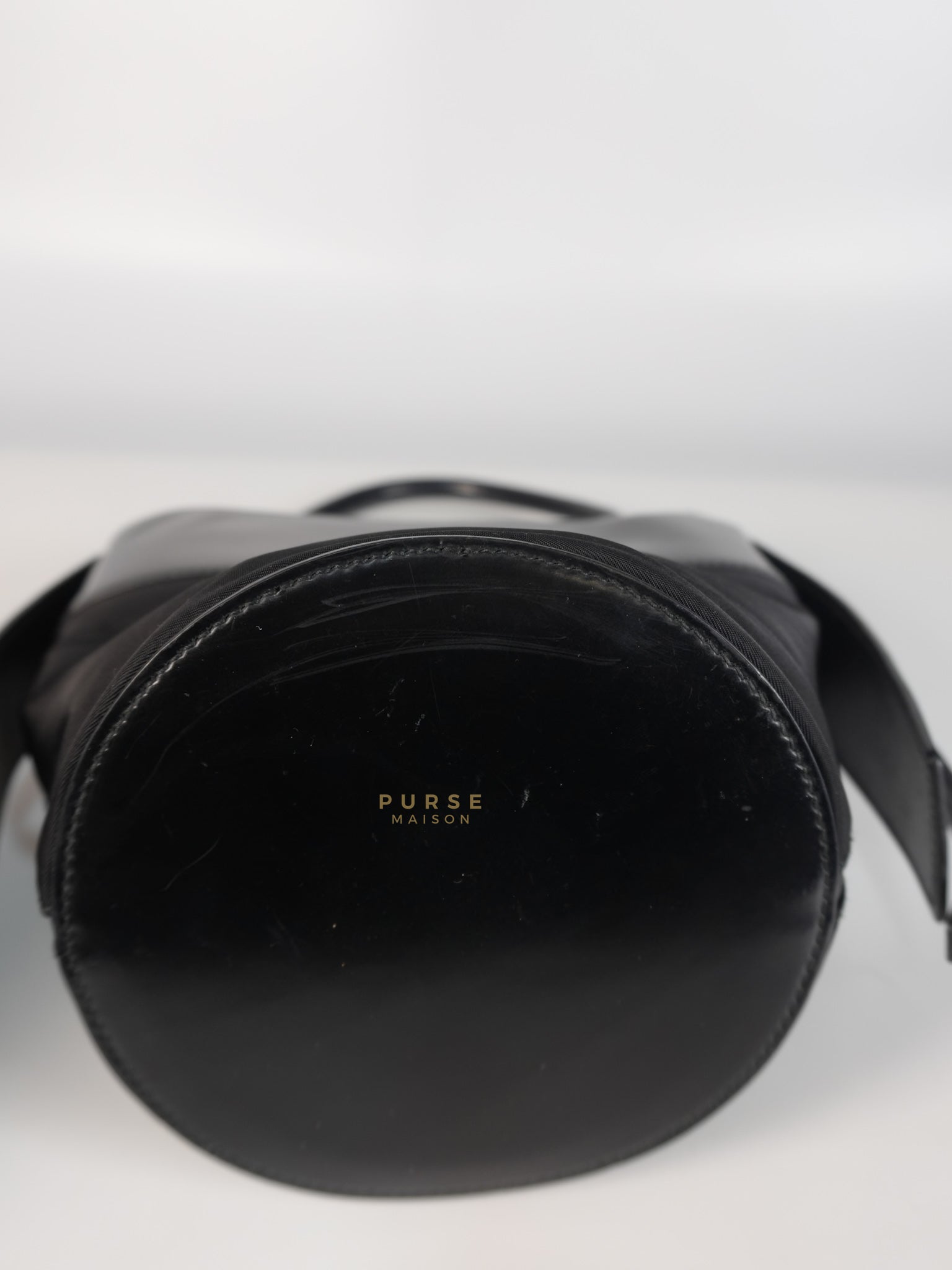 Ouverture Bucket Bag Small in Black Tessuto and Leather | Purse Maison Luxury Bags Shop