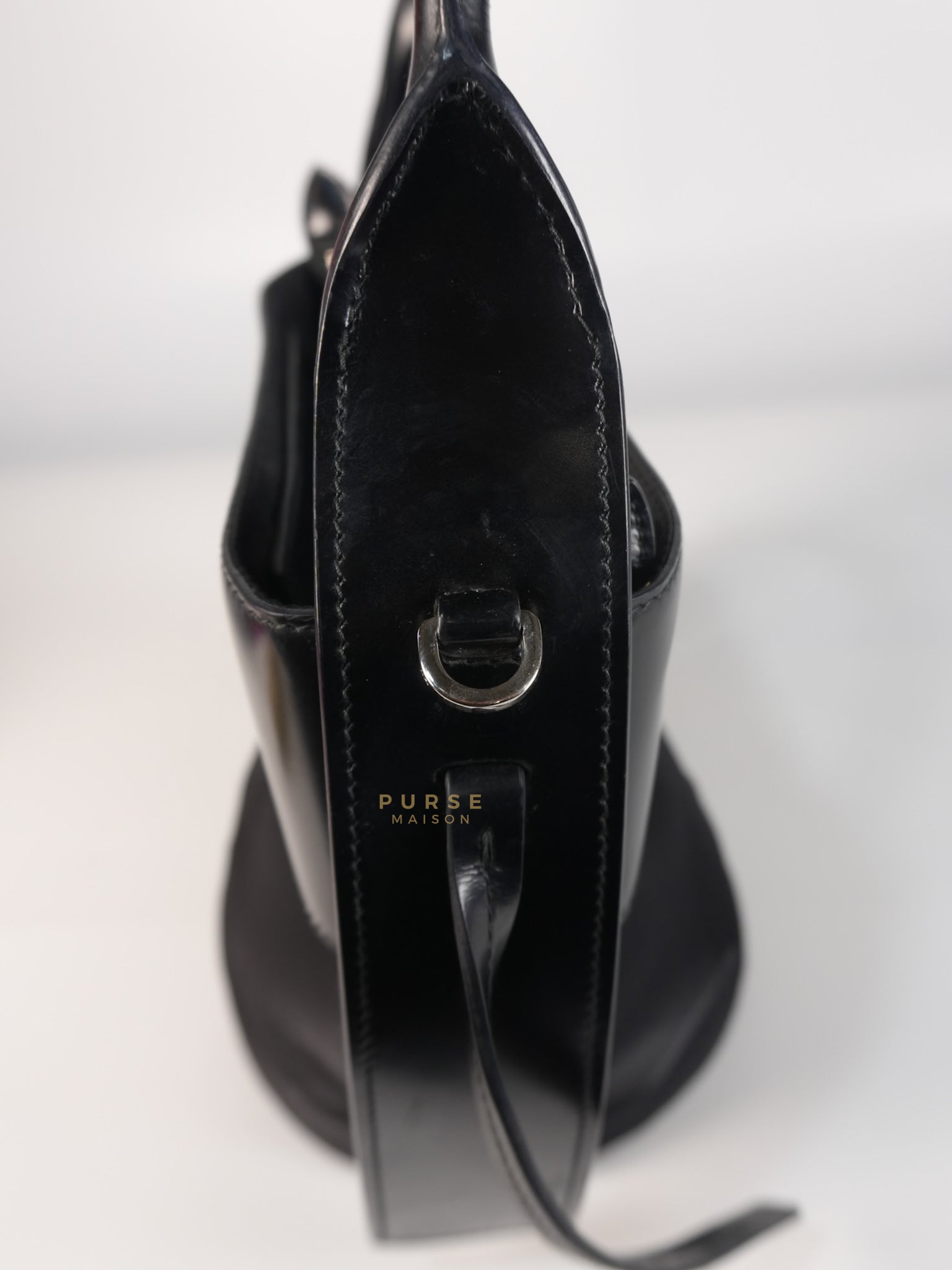 Ouverture Bucket Bag Small in Black Tessuto and Leather | Purse Maison Luxury Bags Shop