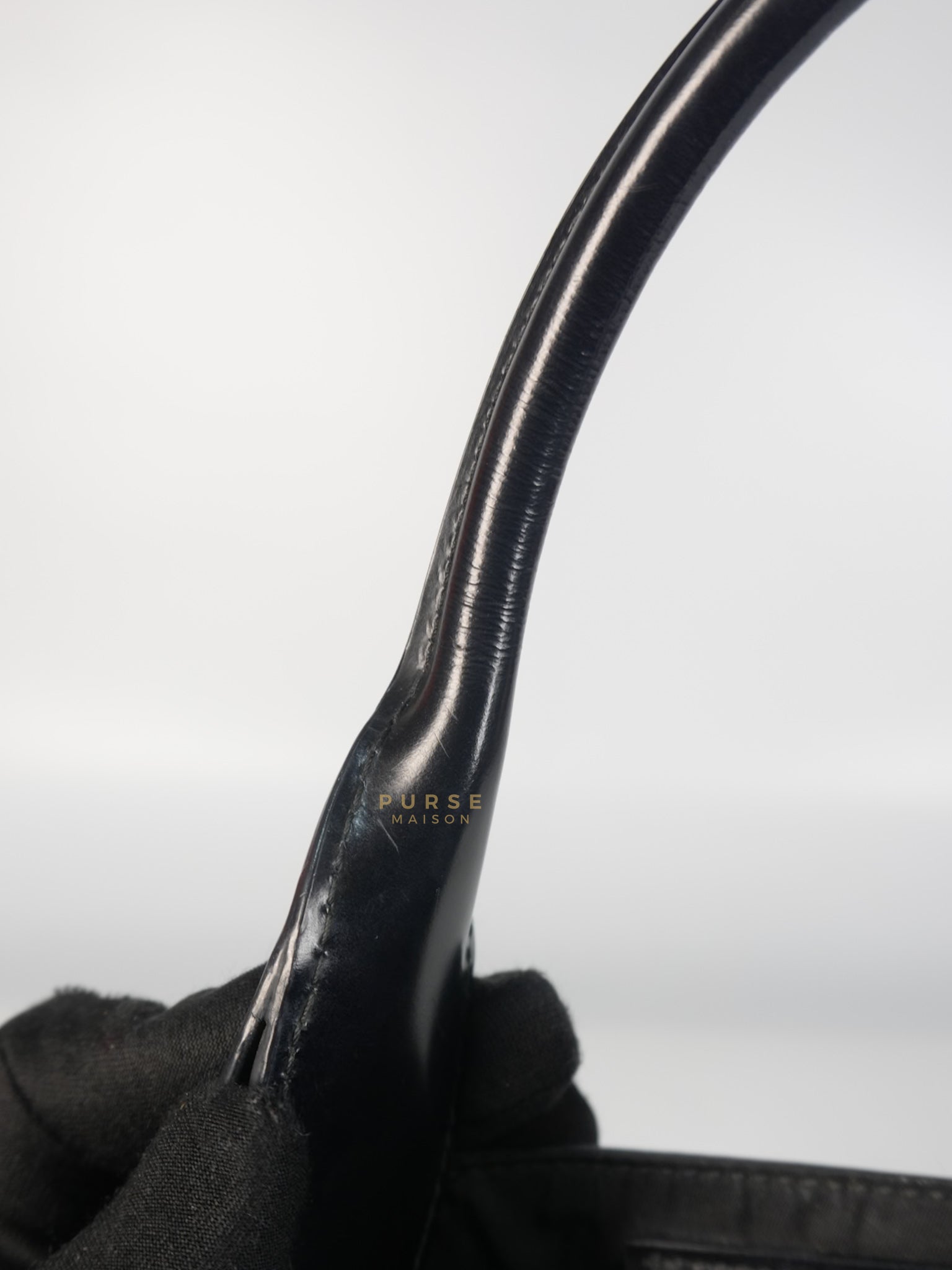 Ouverture Bucket Bag Small in Black Tessuto and Leather | Purse Maison Luxury Bags Shop