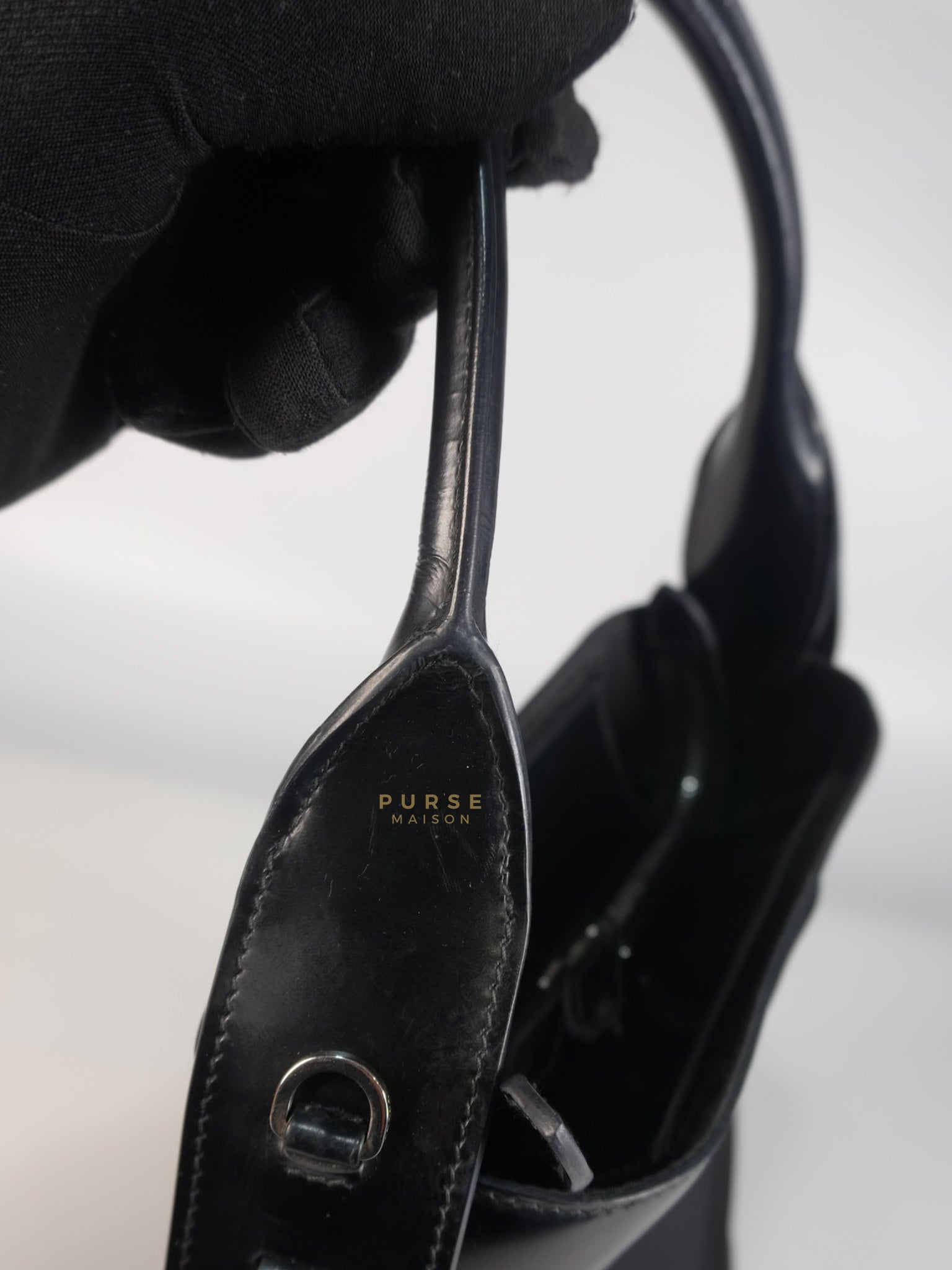 Ouverture Bucket Bag Small in Black Tessuto and Leather | Purse Maison Luxury Bags Shop