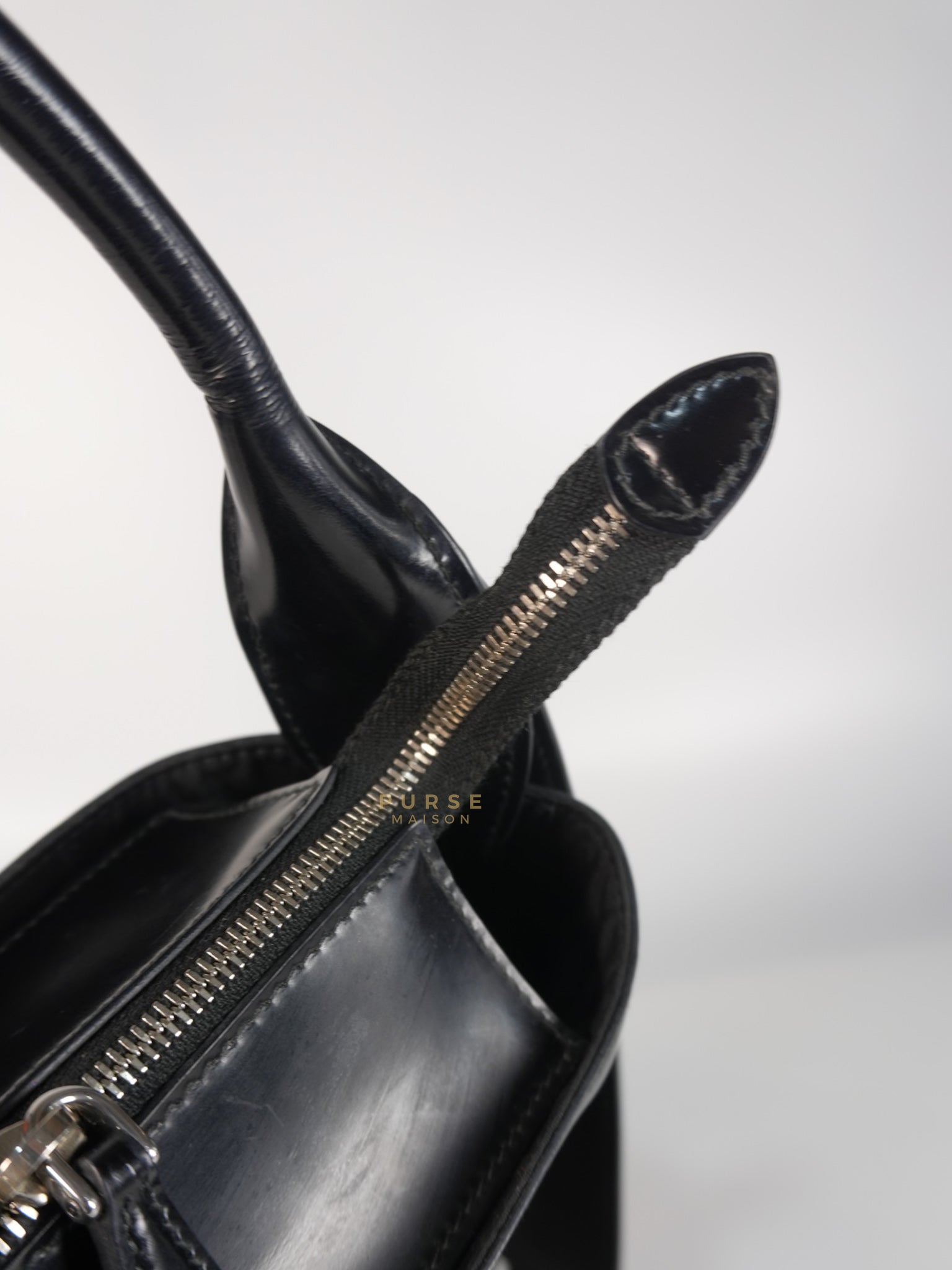 Ouverture Bucket Bag Small in Black Tessuto and Leather | Purse Maison Luxury Bags Shop