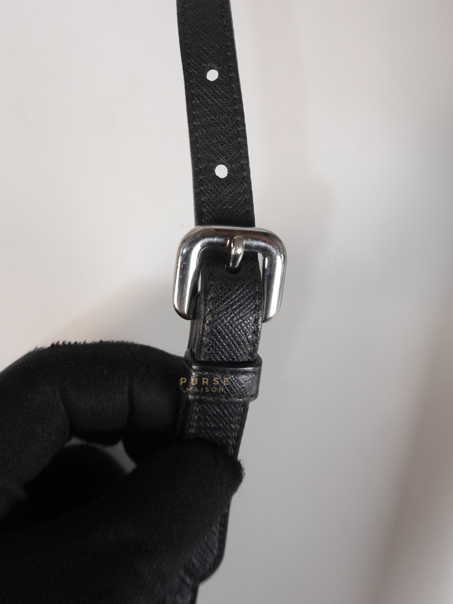 Ouverture Bucket Bag Small in Black Tessuto and Leather | Purse Maison Luxury Bags Shop