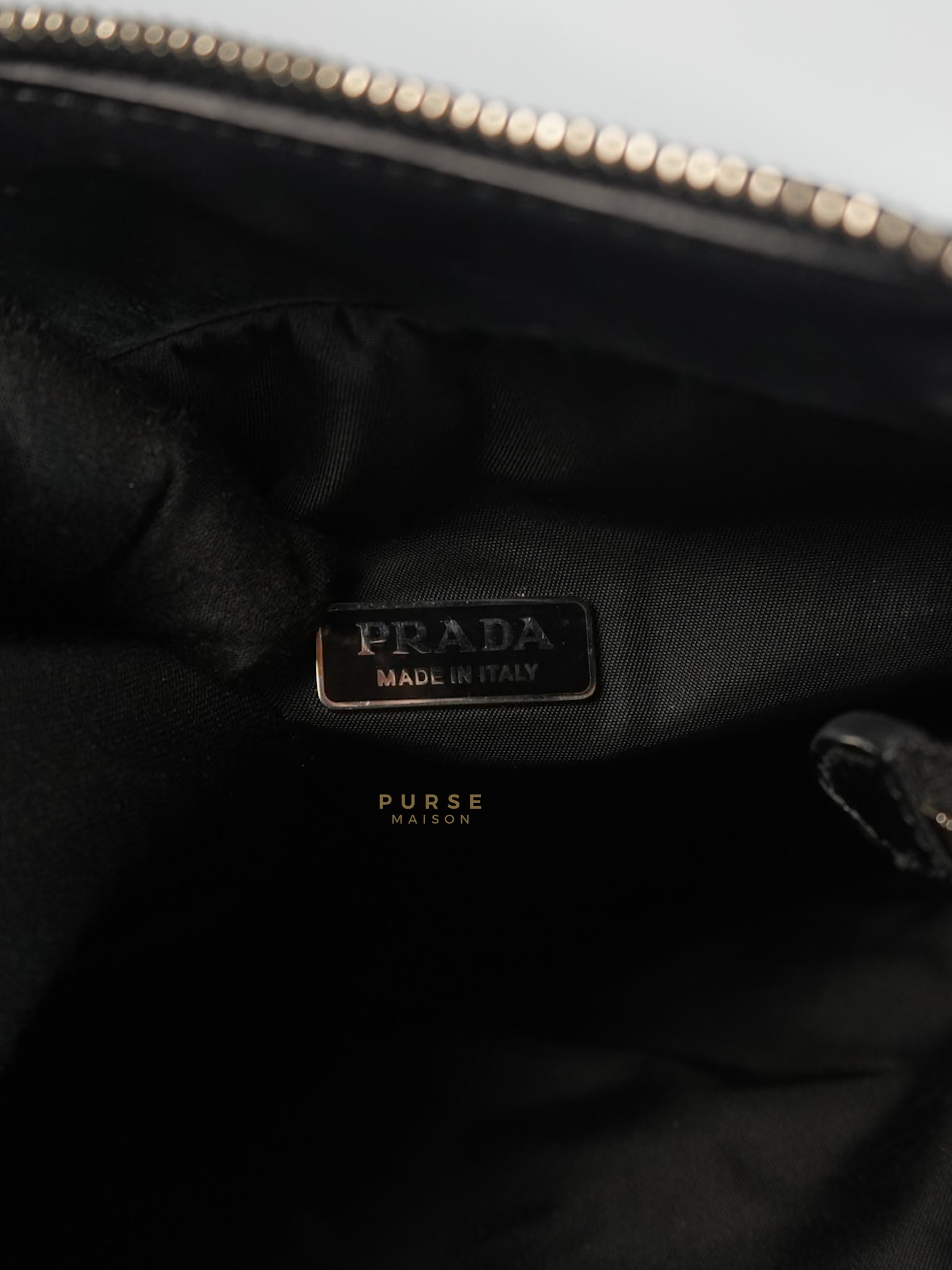 Ouverture Bucket Bag Small in Black Tessuto and Leather | Purse Maison Luxury Bags Shop