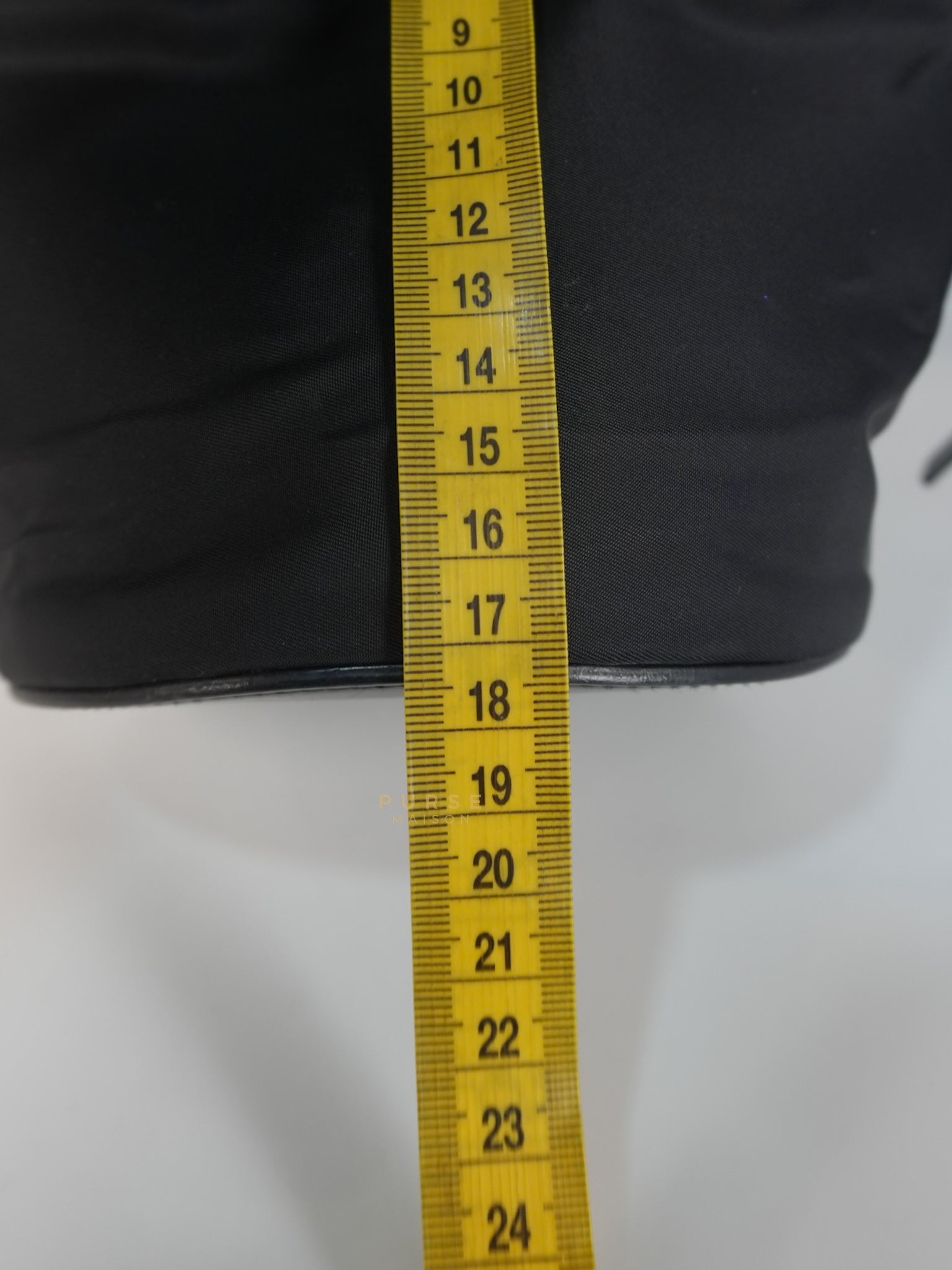 Ouverture Bucket Bag Small in Black Tessuto and Leather | Purse Maison Luxury Bags Shop