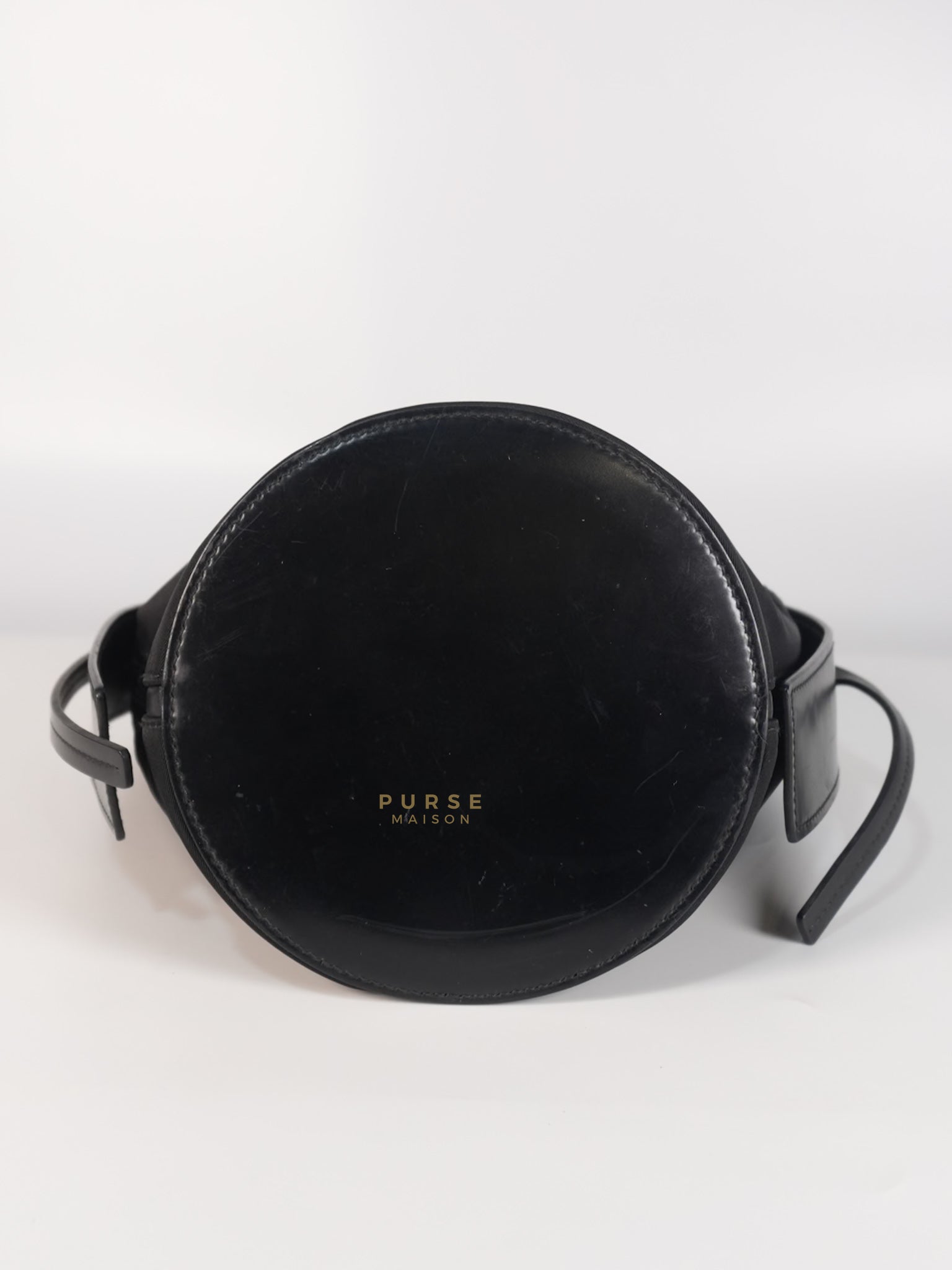 Ouverture Bucket Bag Small in Black Tessuto and Leather | Purse Maison Luxury Bags Shop