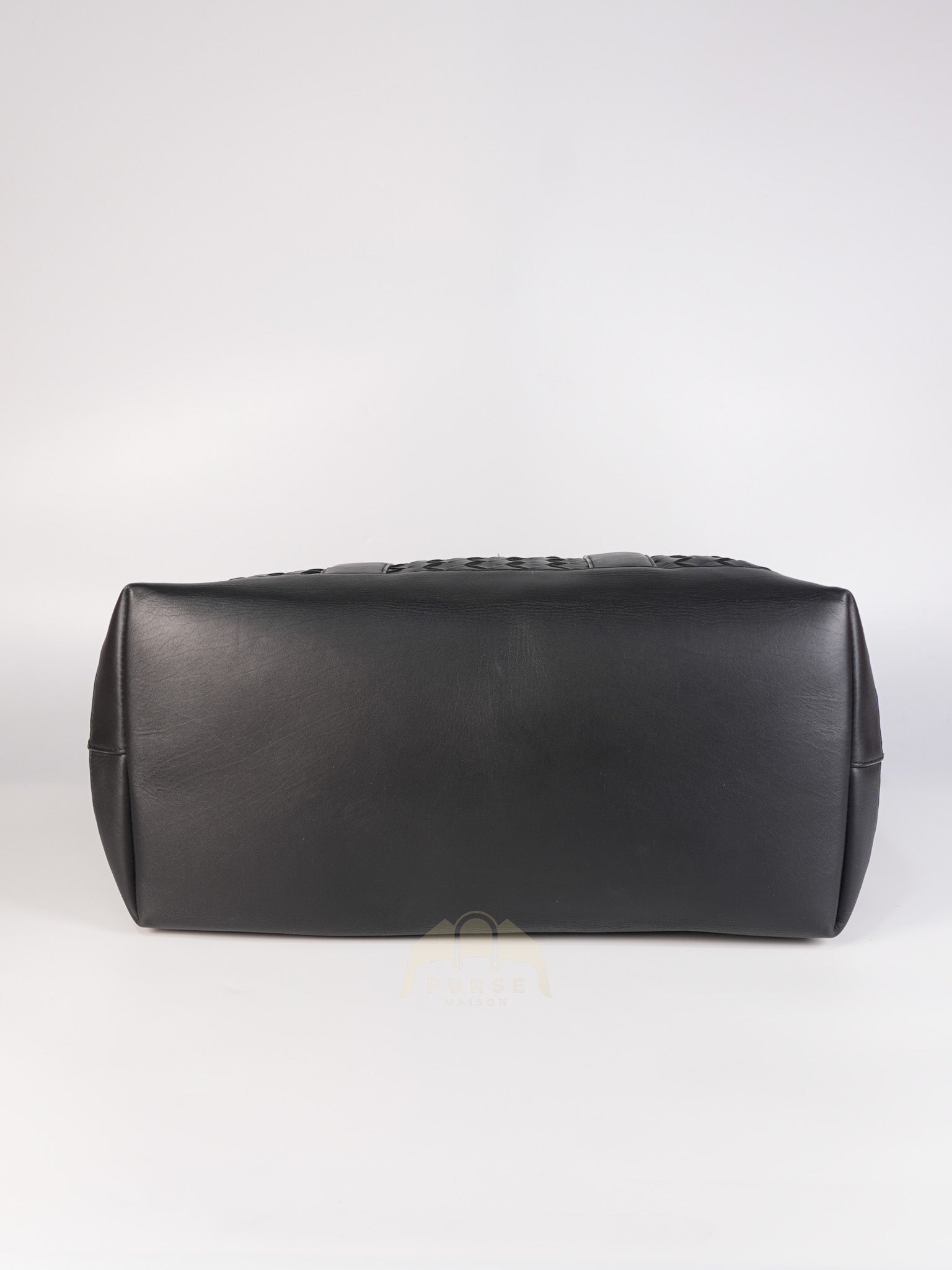 Overnight Tote in Black Nappa Intrecciato Leather | Purse Maison Luxury Bags Shop