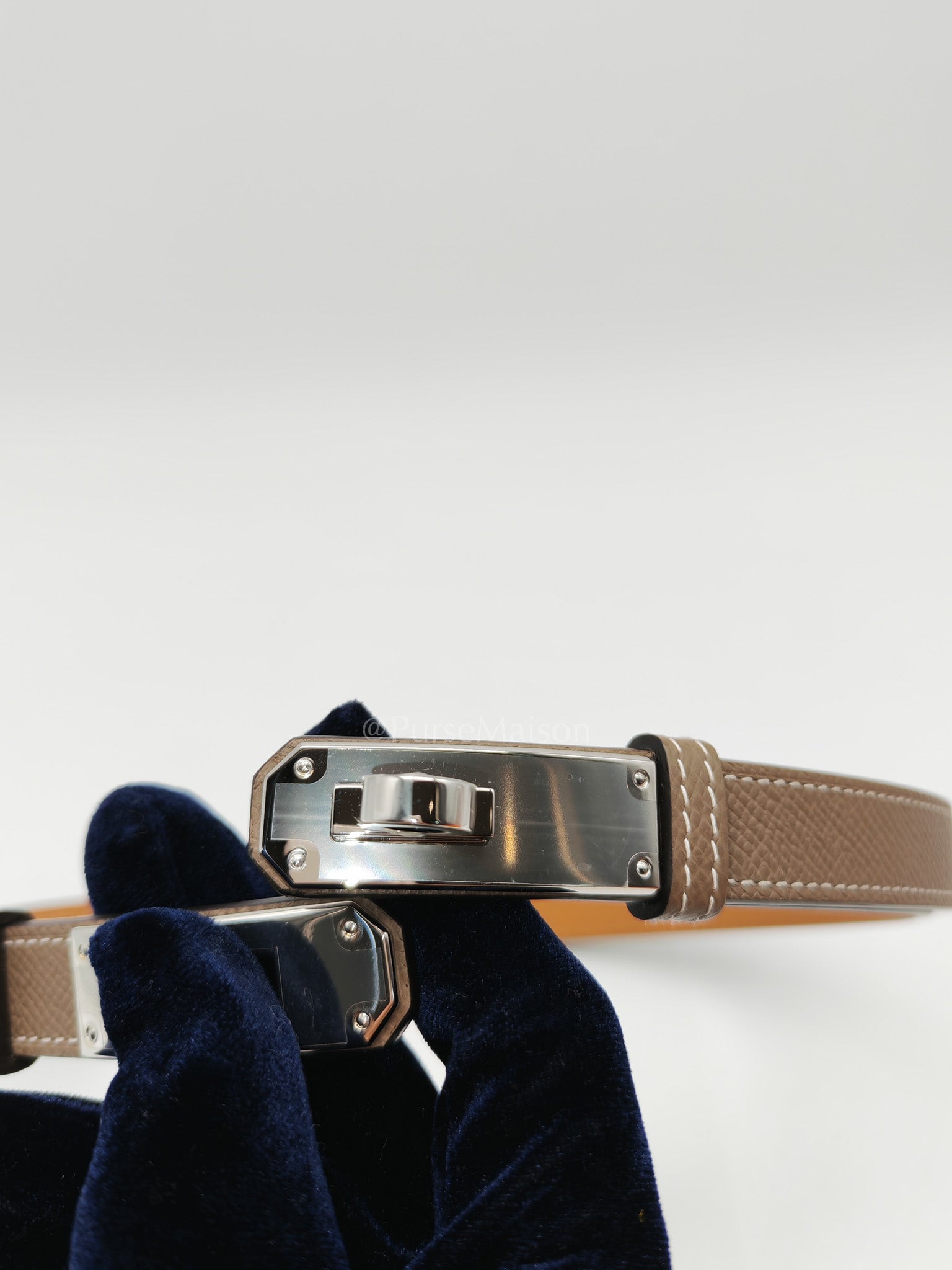 Kelly Belt in Etoupe Epsom Leather & Palladium Hardware Stamp K (2025)