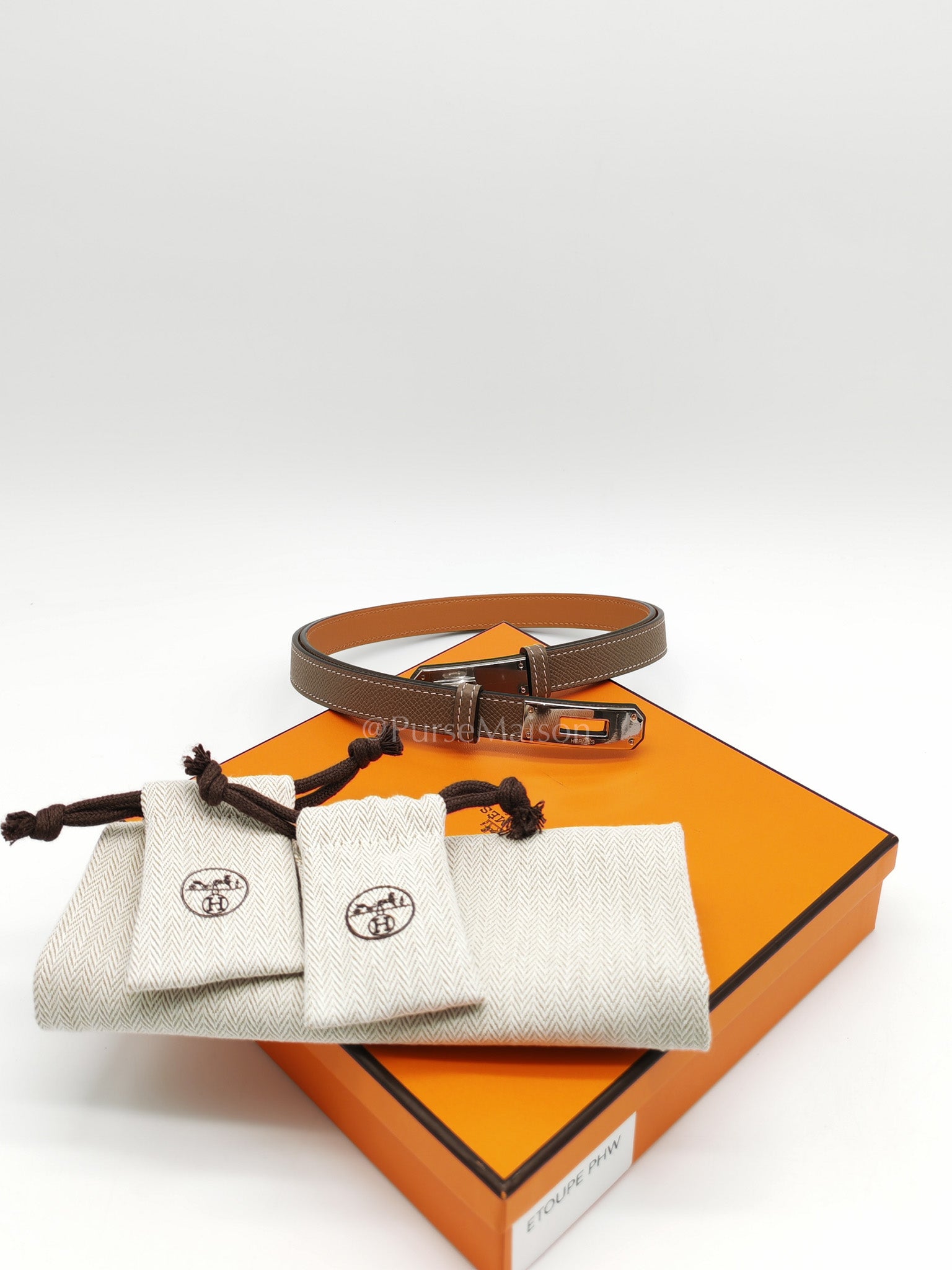 Kelly Belt in Etoupe Epsom Leather & Palladium Hardware Stamp K (2025)