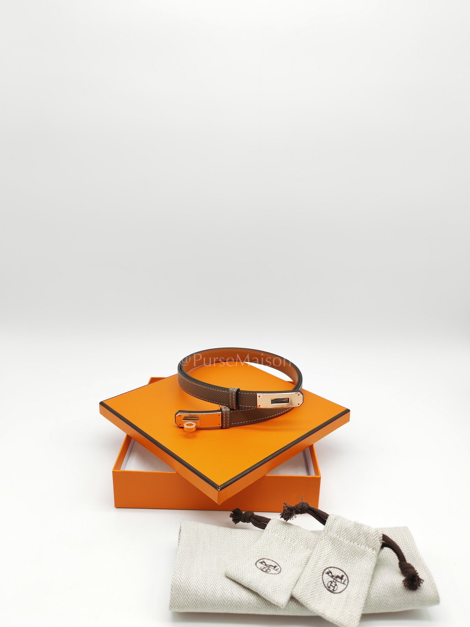 Kelly Belt in Etoupe Epsom Leather & Rose Gold Hardware Stamp K (2025)