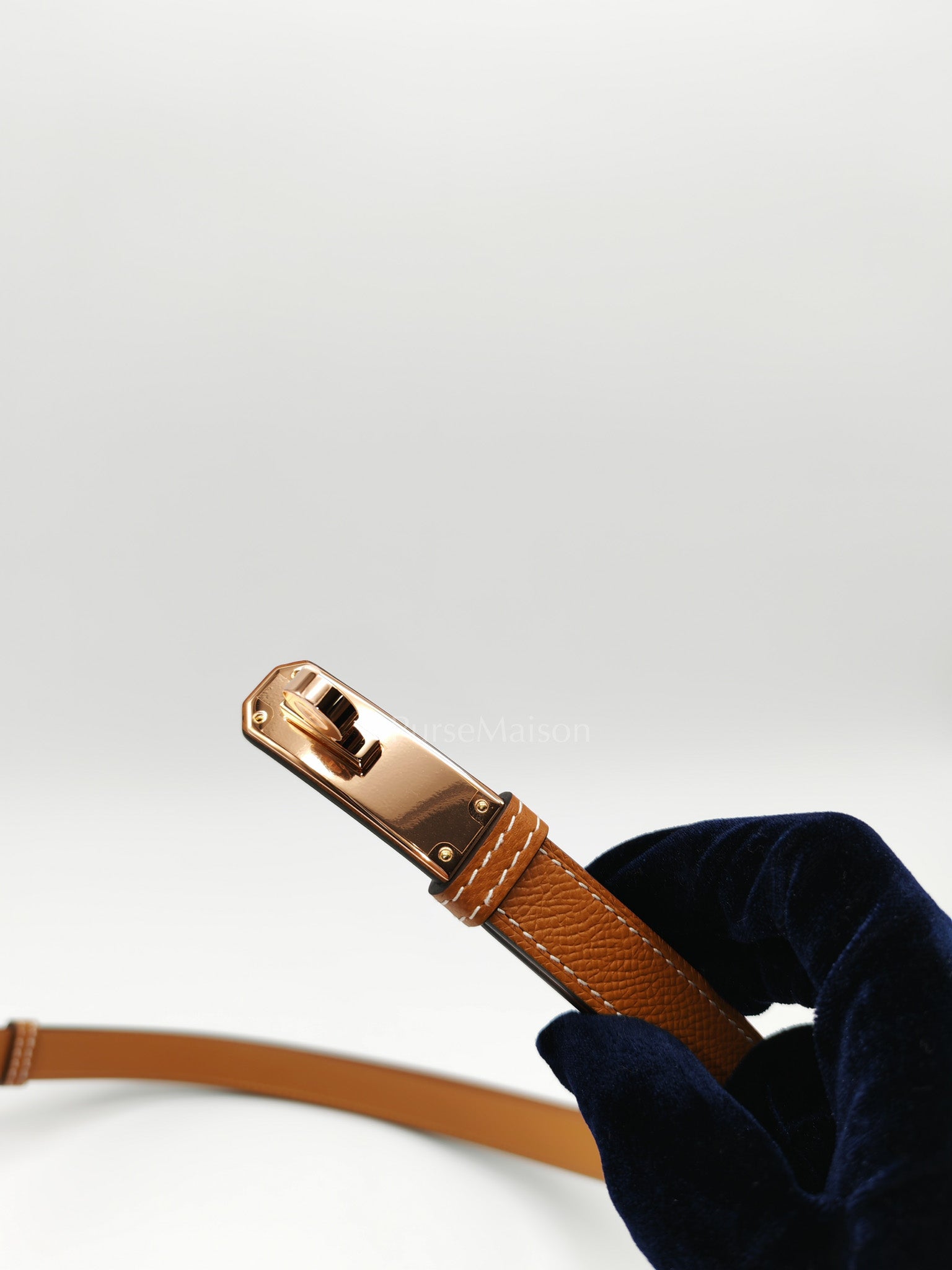 Kelly Belt in Gold Epsom Leather & Rose Gold Hardware Stamp K (2025)