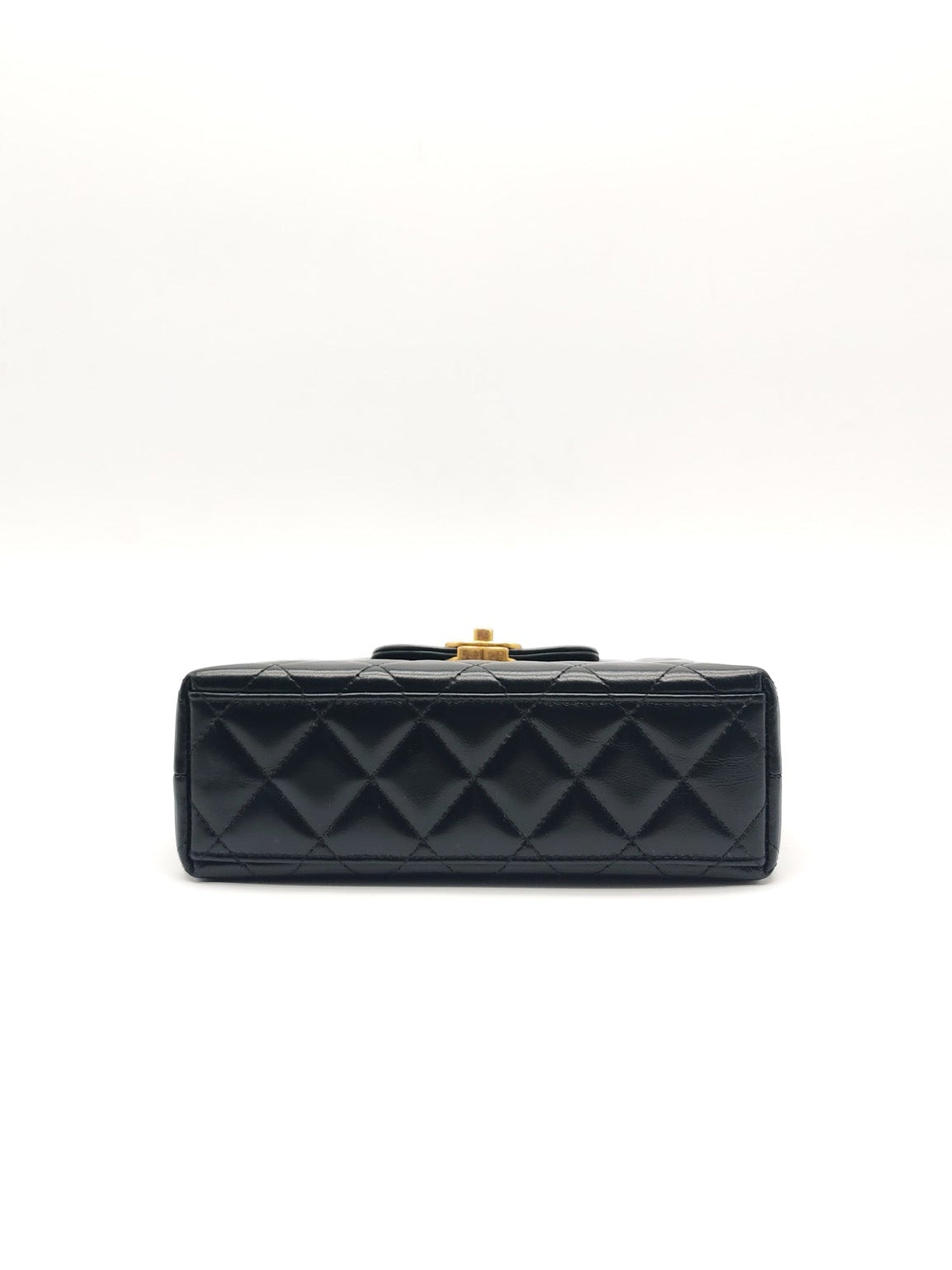 CC Kelly Small in Black Calfskin Leather & Aged Gold Hardware (Microchip)