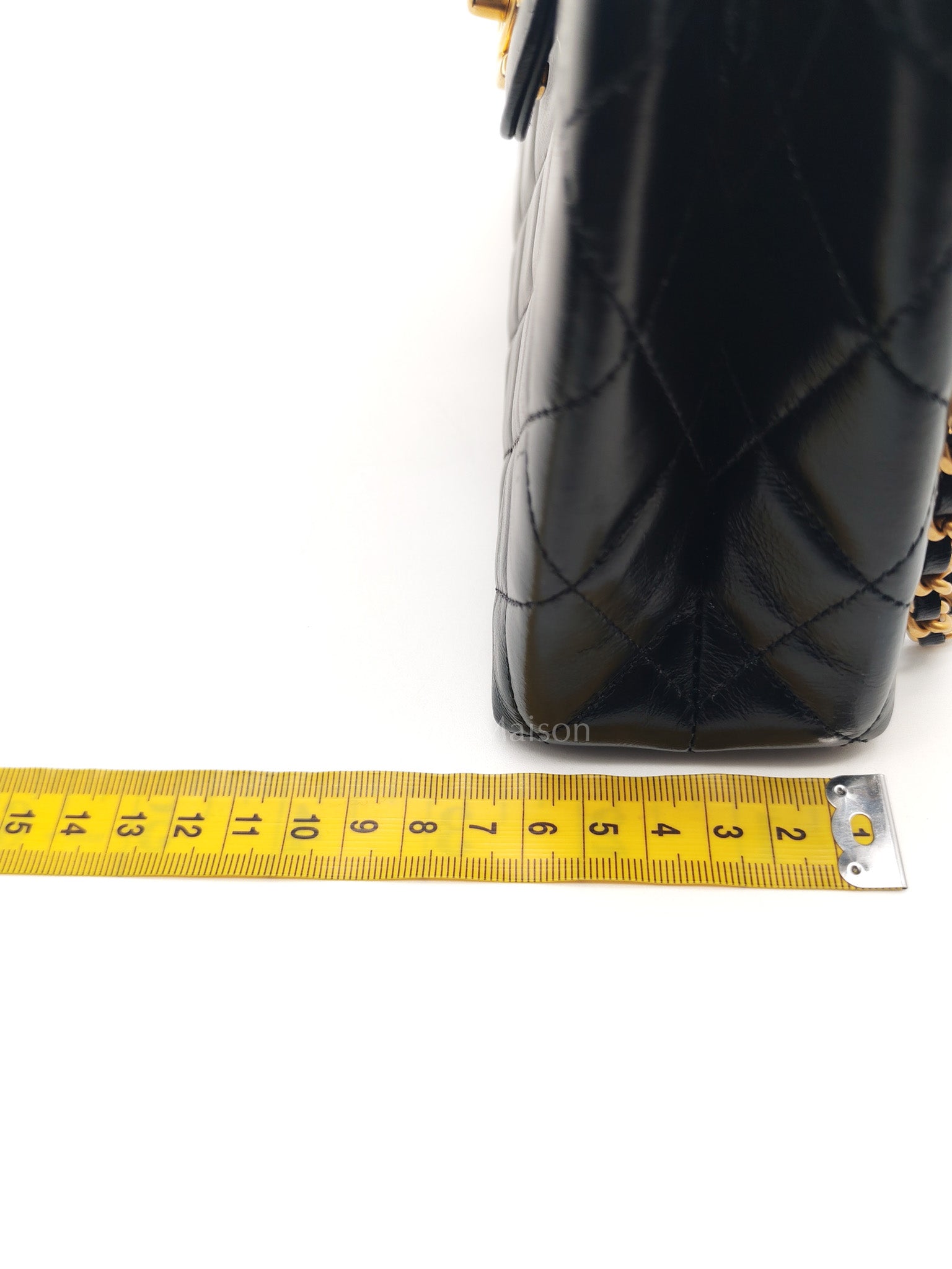 CC Kelly Small in Black Calfskin Leather & Aged Gold Hardware (Microchip)