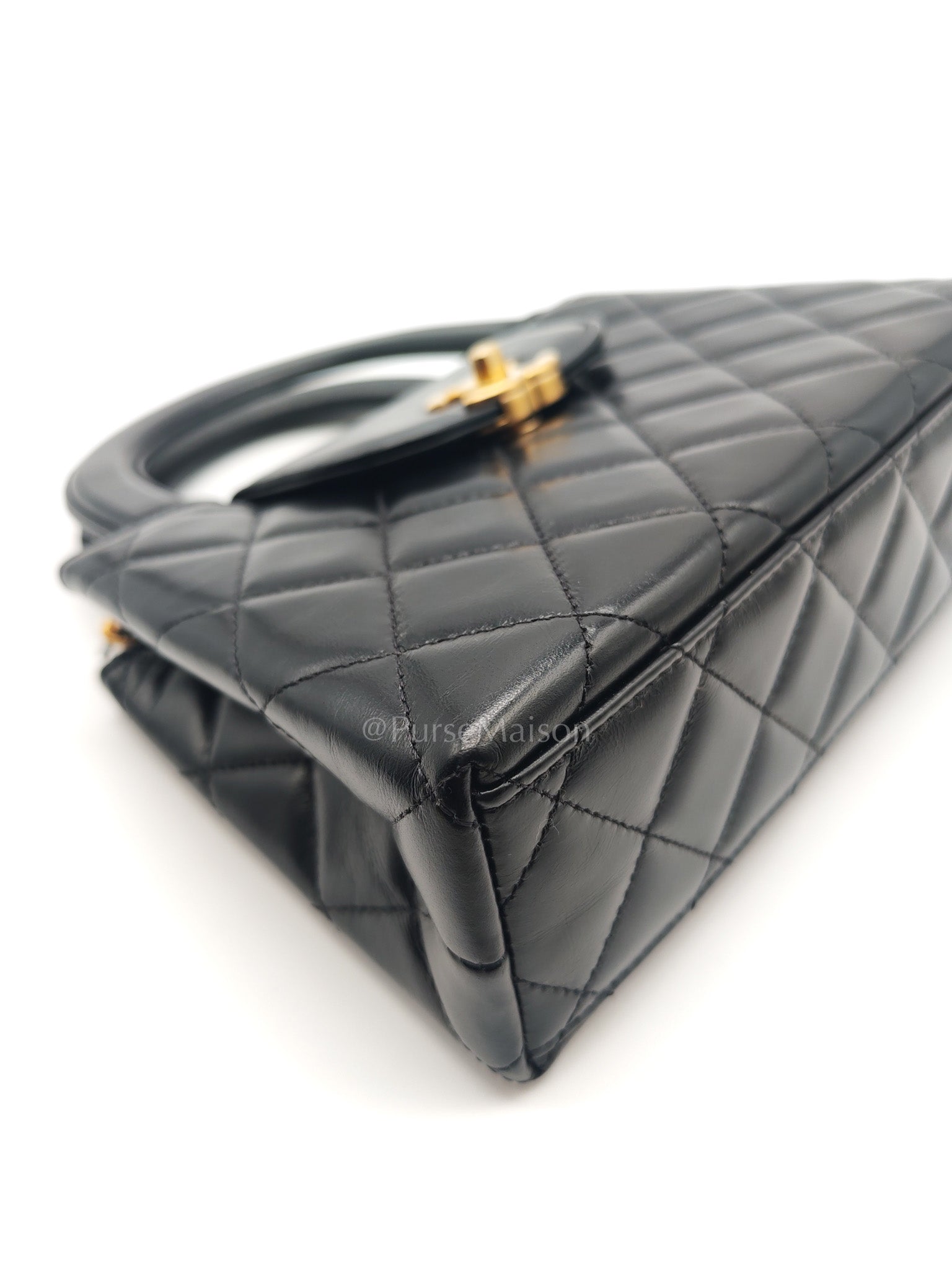 CC Kelly Small in Black Calfskin Leather & Aged Gold Hardware (Microchip)