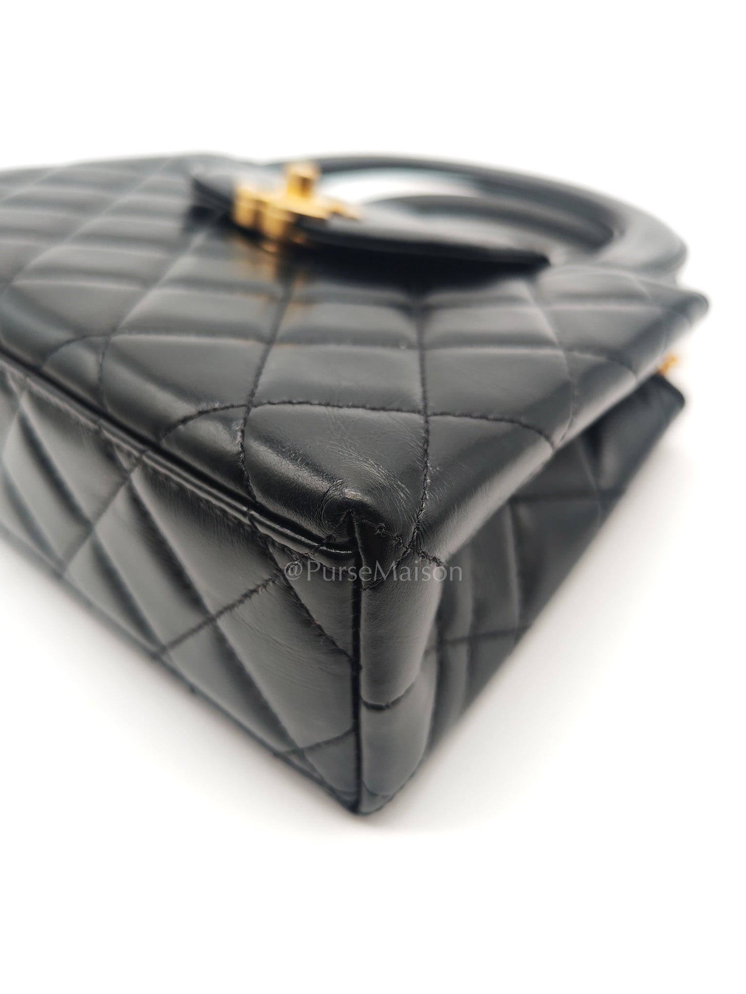 CC Kelly Small in Black Calfskin Leather & Aged Gold Hardware (Microchip)