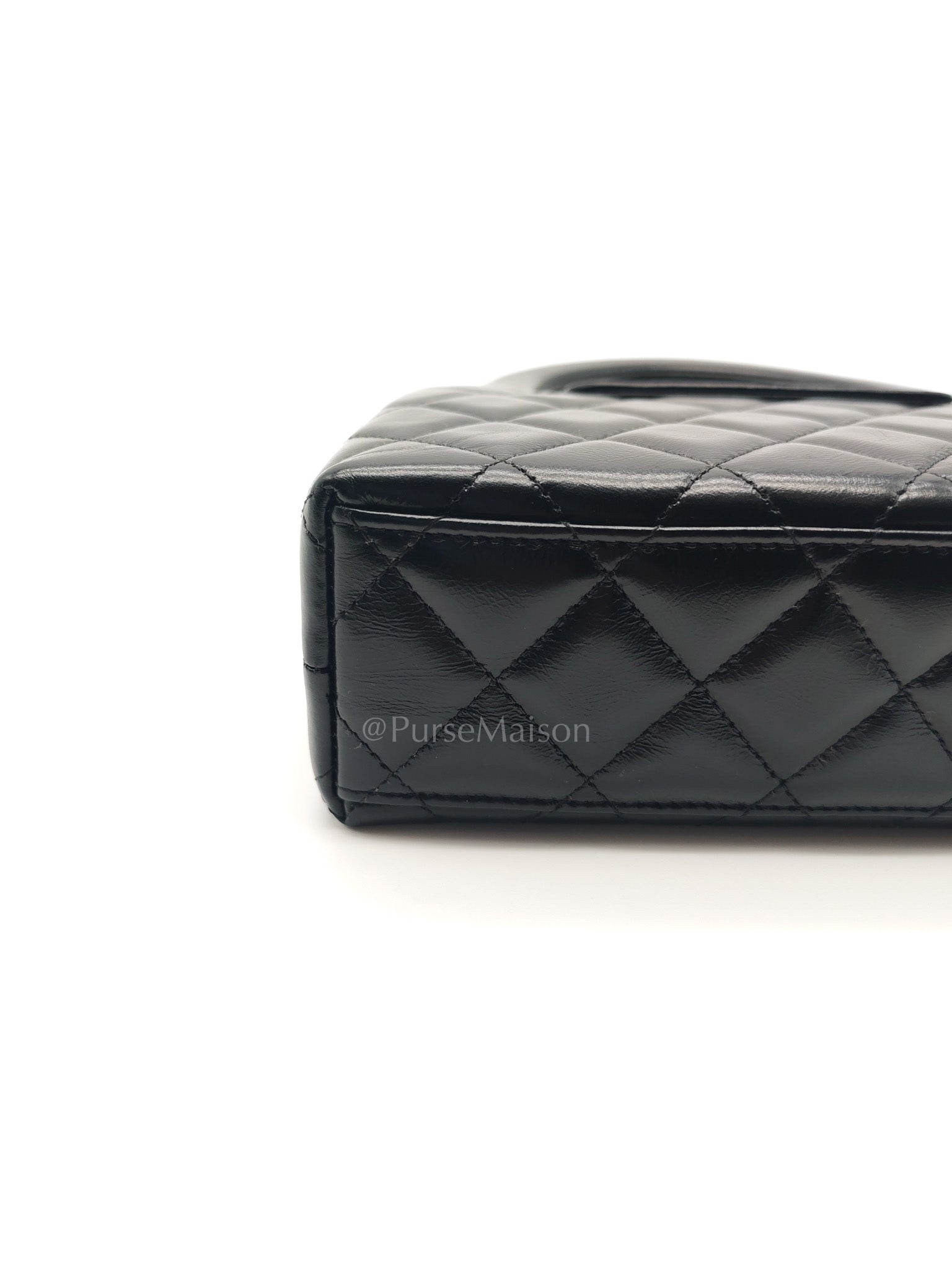CC Kelly Small in Black Calfskin Leather & Aged Gold Hardware (Microchip)
