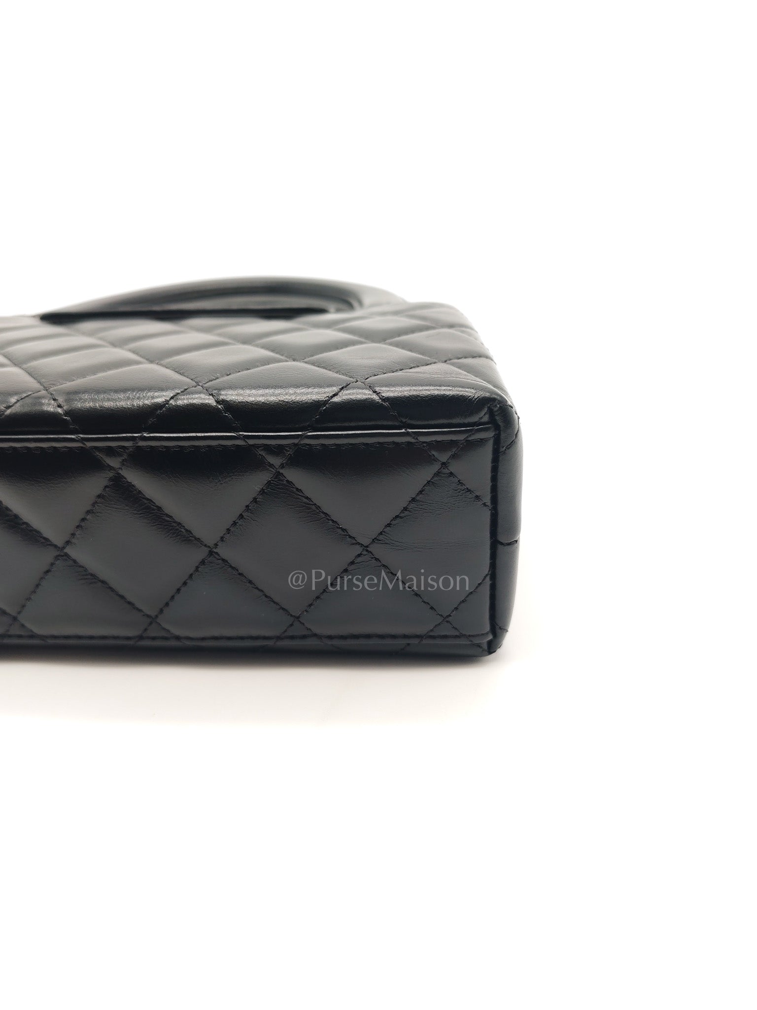 CC Kelly Small in Black Calfskin Leather & Aged Gold Hardware (Microchip)