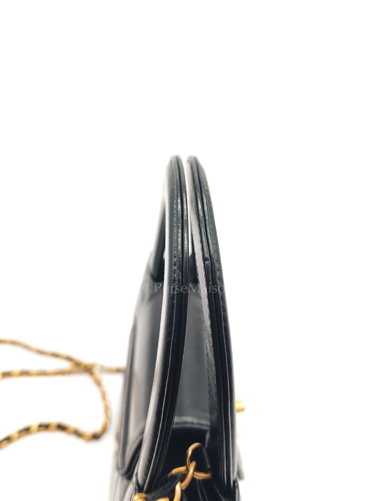 CC Kelly Small in Black Calfskin Leather & Aged Gold Hardware (Microchip)