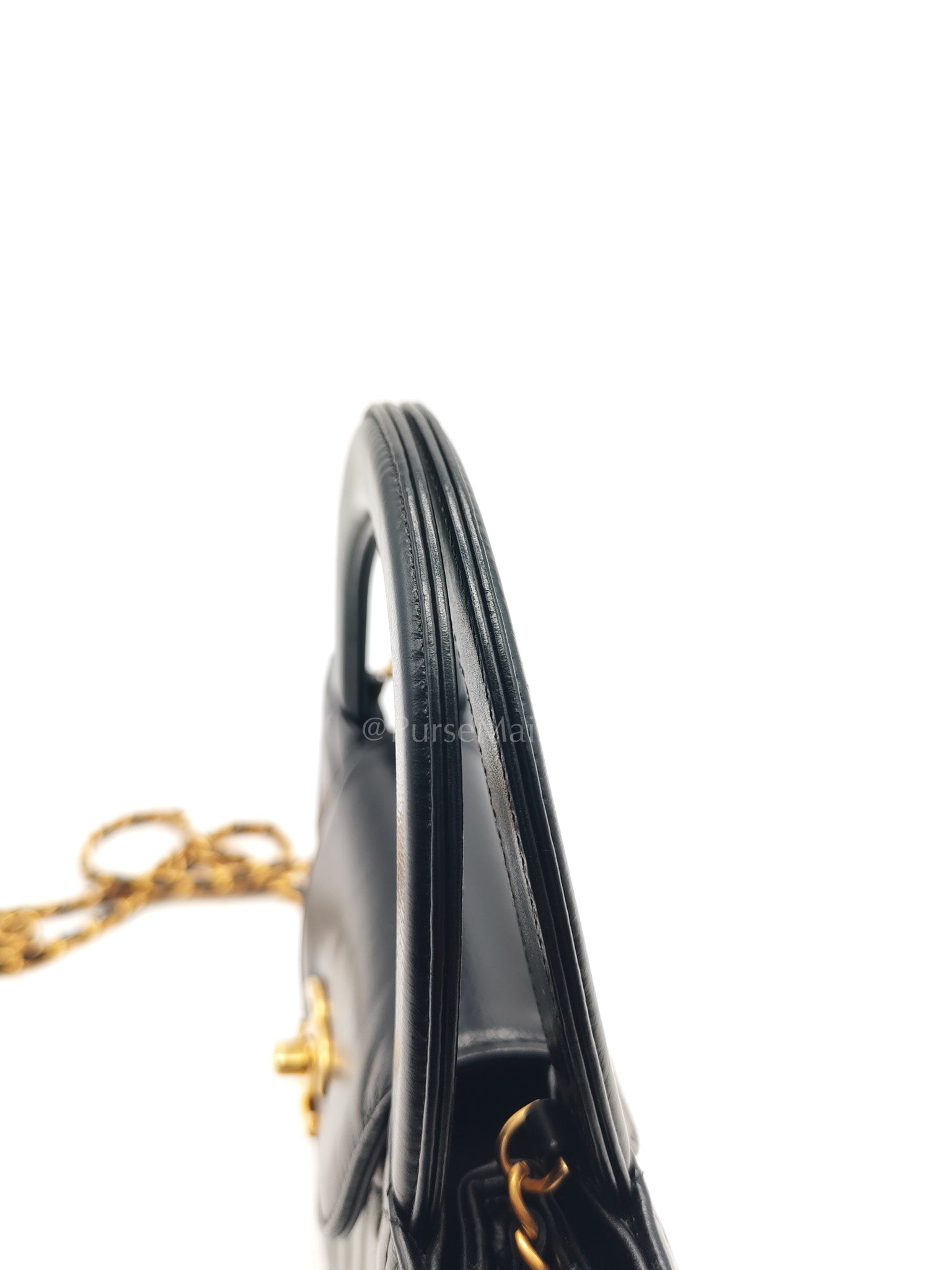 CC Kelly Small in Black Calfskin Leather & Aged Gold Hardware (Microchip)