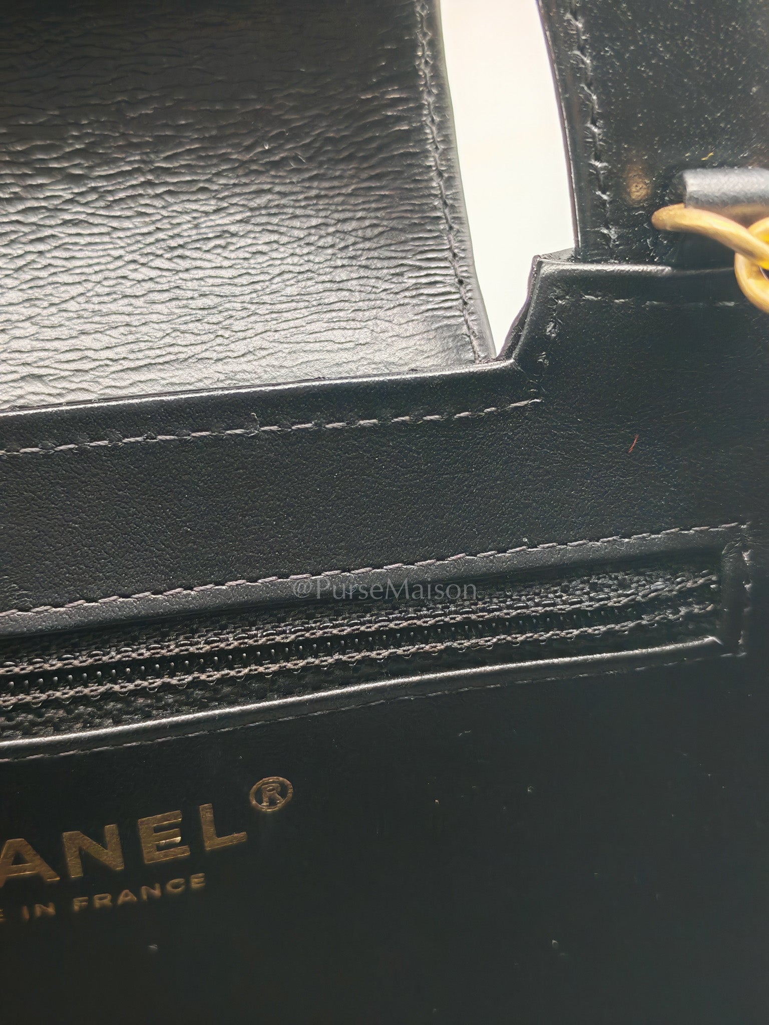 CC Kelly Small in Black Calfskin Leather & Aged Gold Hardware (Microchip)