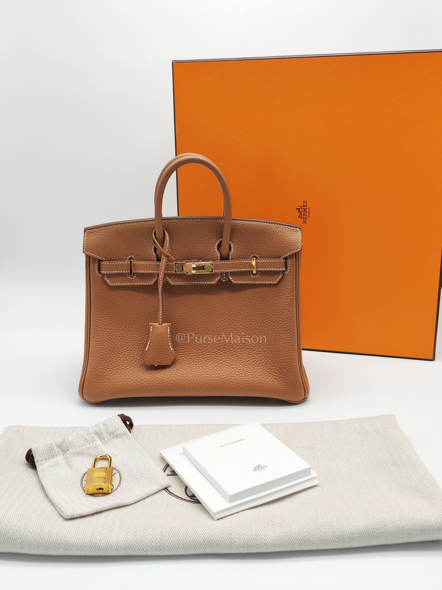 Birkin 25 Retourne in Gold Togo Leather & Gold Hardware Stamp Z (2021)