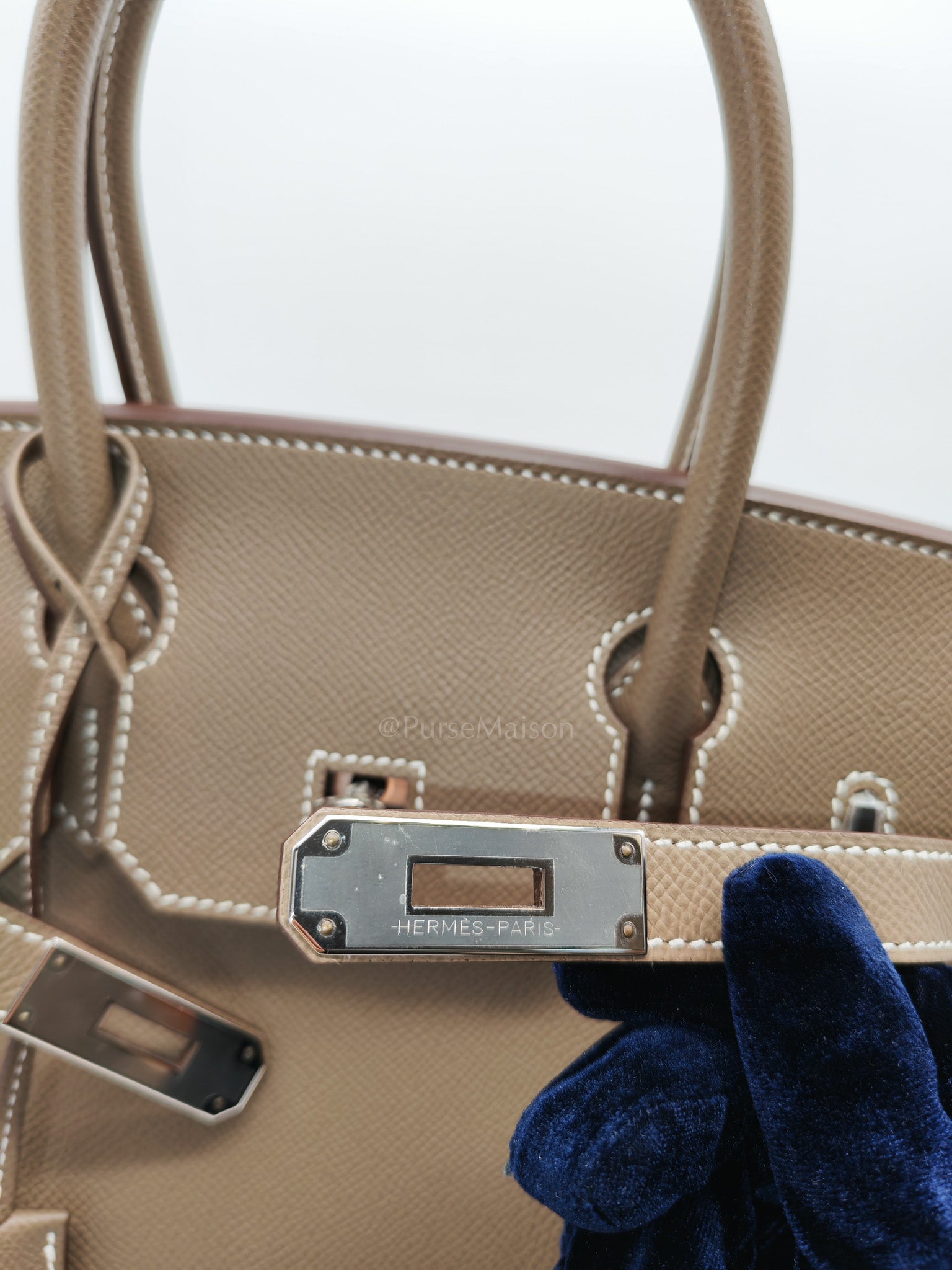 Birkin 30 Sellier in Etoupe Epsom Leather Palladium Hardware Stamp Y(2020)