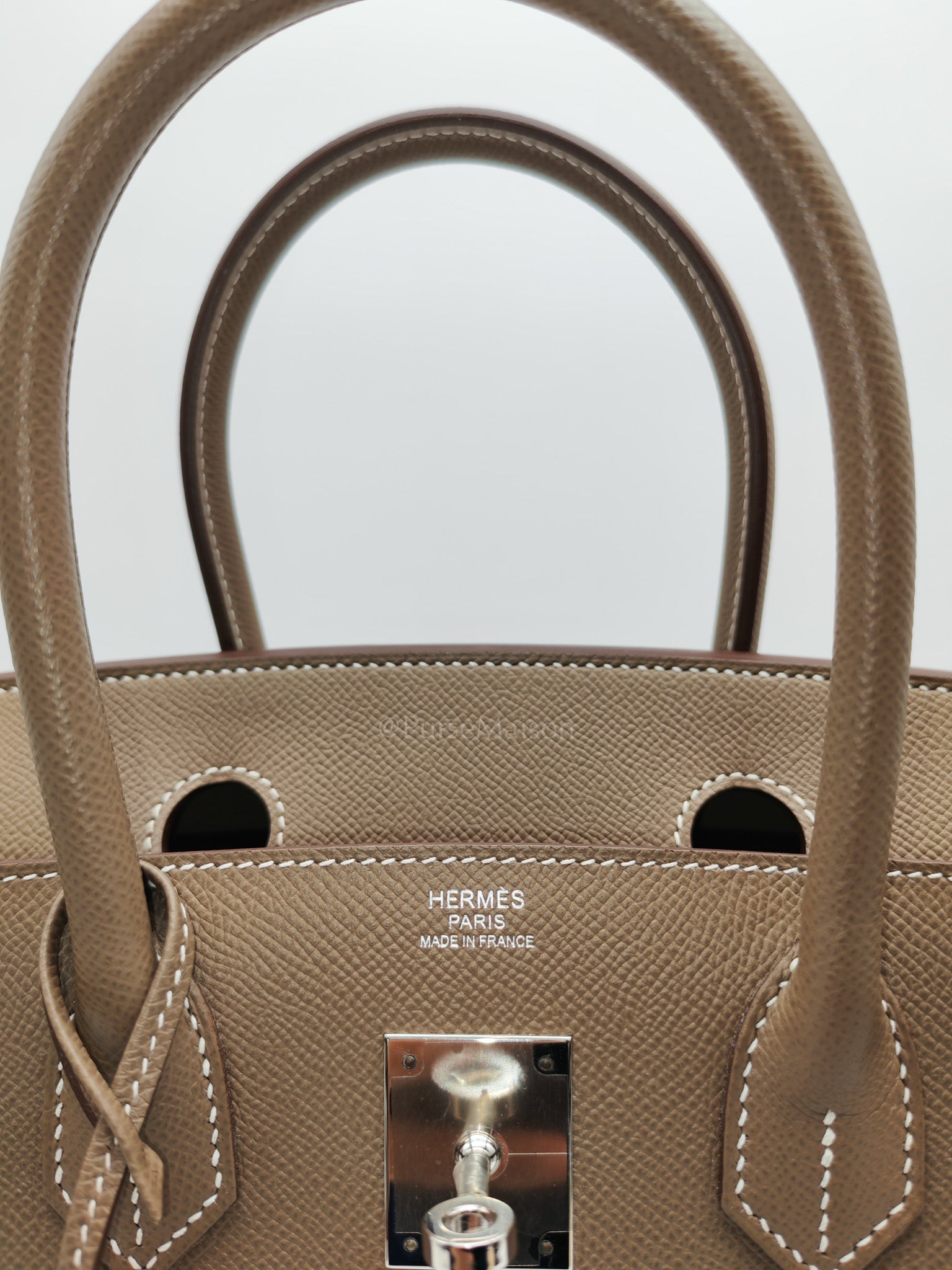 Birkin 30 Sellier in Etoupe Epsom Leather Palladium Hardware Stamp Y(2020)