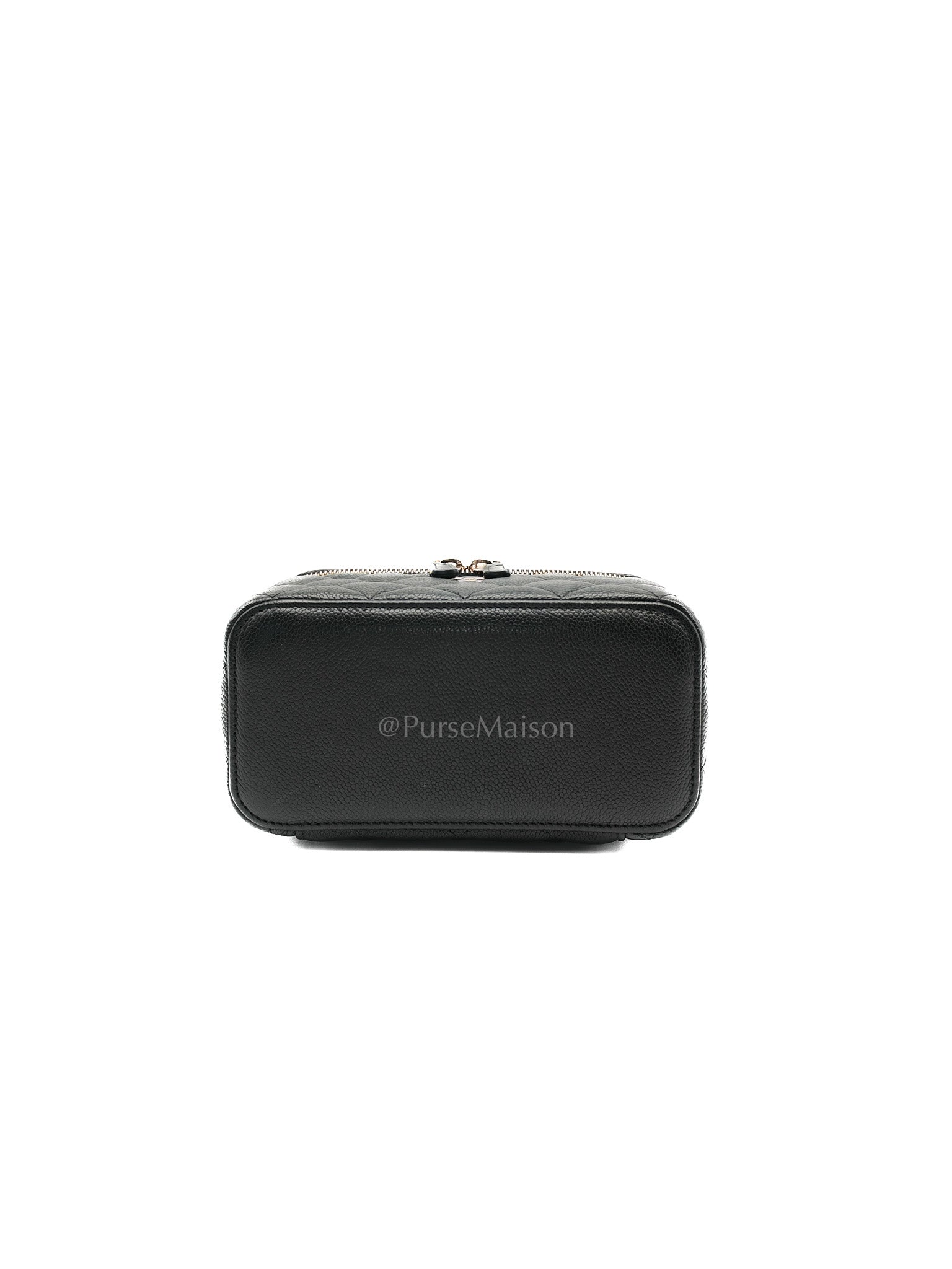 Vanity Case Small in Black Caviar Leather Light Gold Hardware (Series 31)