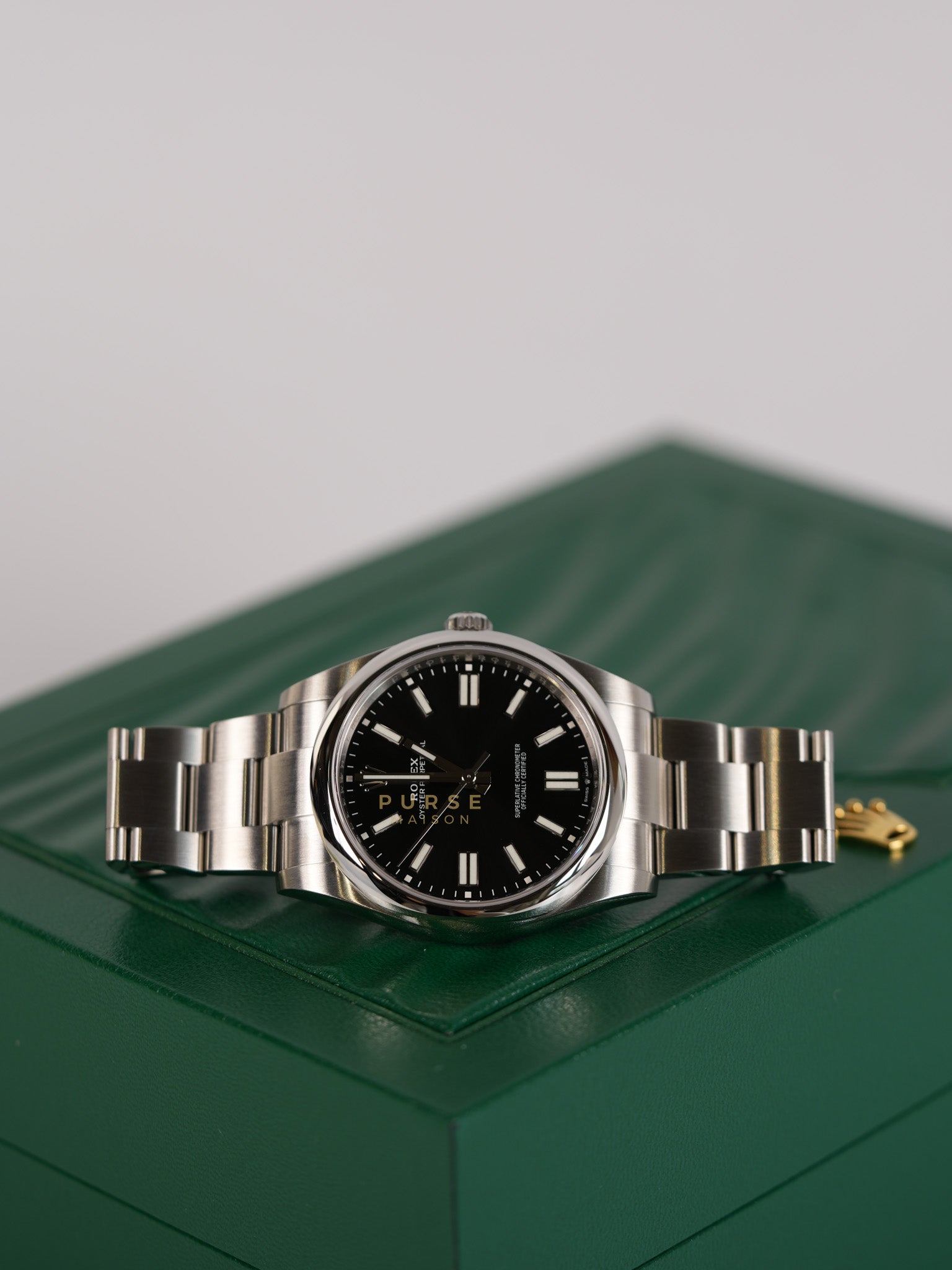 Oyster Perpetual 41mm Black Dial Stainless Strap (Reference Number 124300) | Purse Maison Luxury Bags Shop