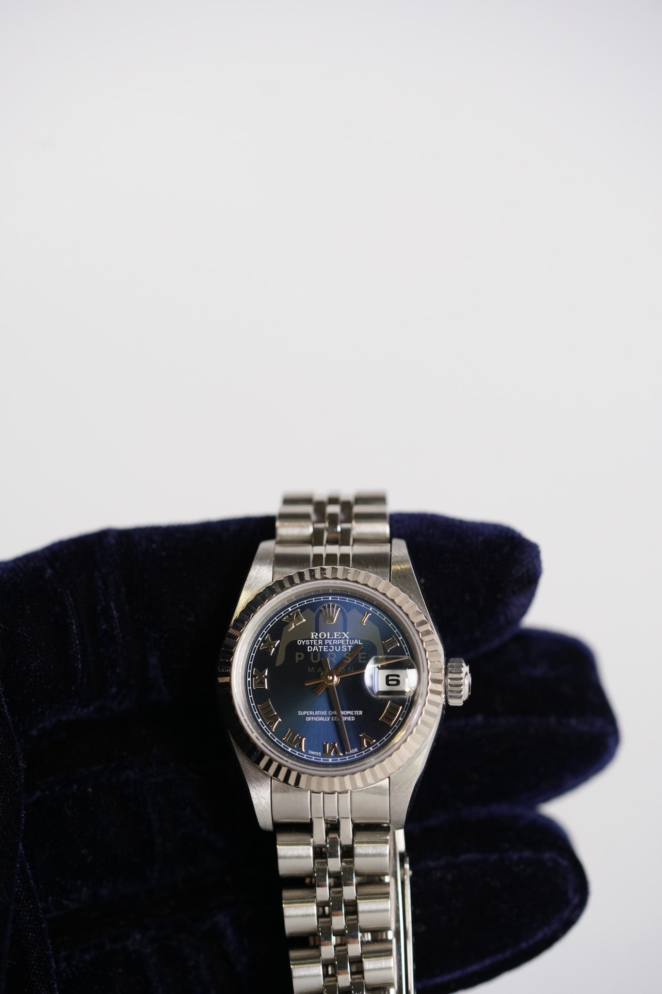 Oyster Perpetual Datejust in Blue Dial Watch for Women | Purse Maison Luxury Bags Shop