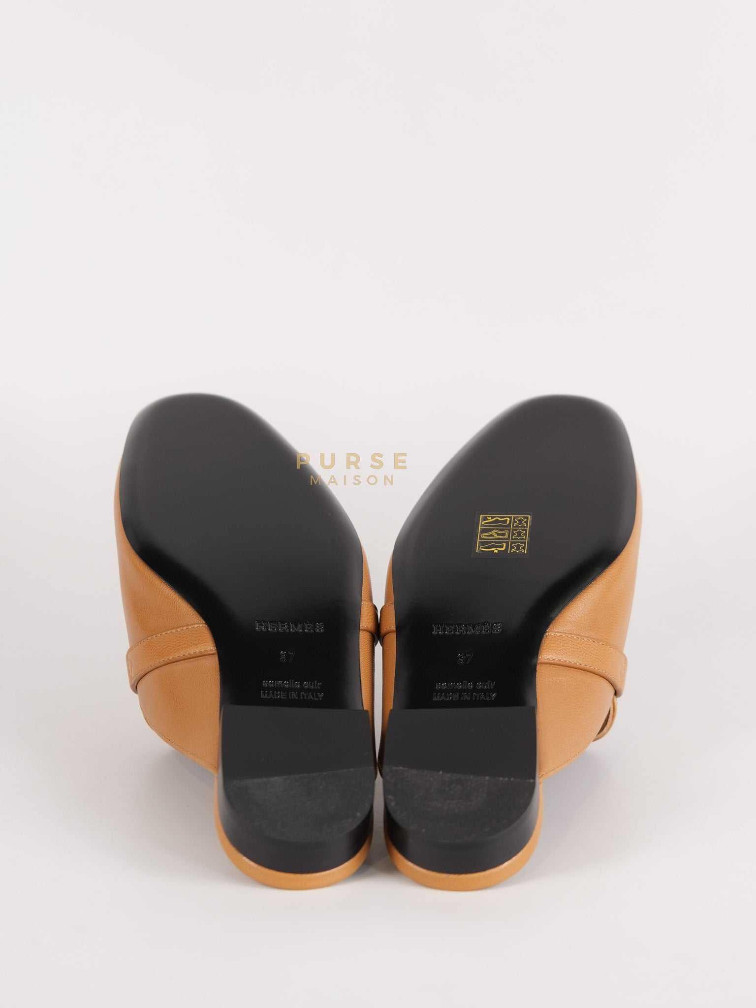 Oz Mule in Naturel Goatskin Leather & Palladium Kelly Buckle Size 37(24.5 cm) | Purse Maison Luxury Bags Shop