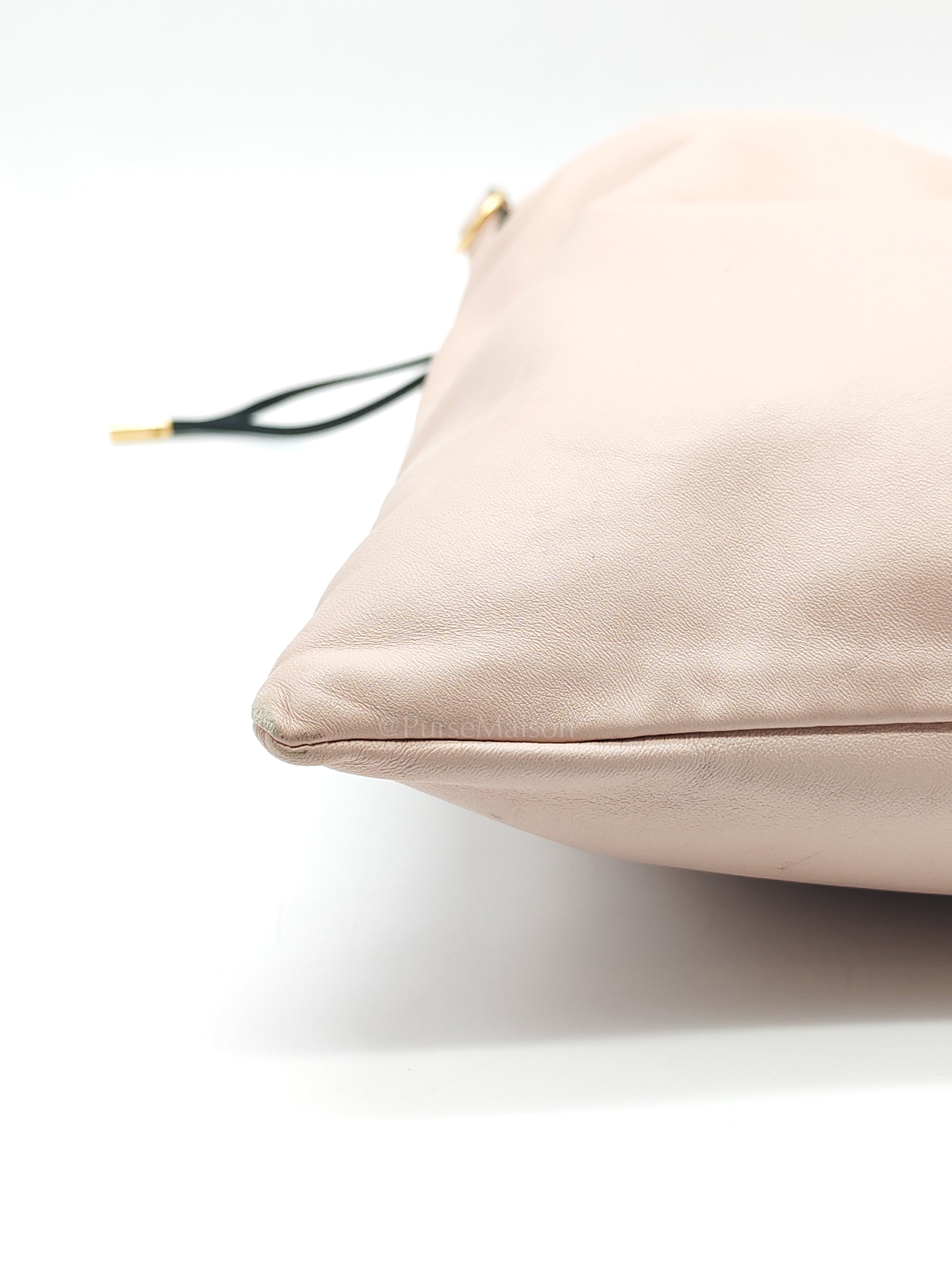 Pack Pouch Crossbody Bag in Blush Pink Leather & Gold Hardware | Purse Maison Luxury Bags Shop