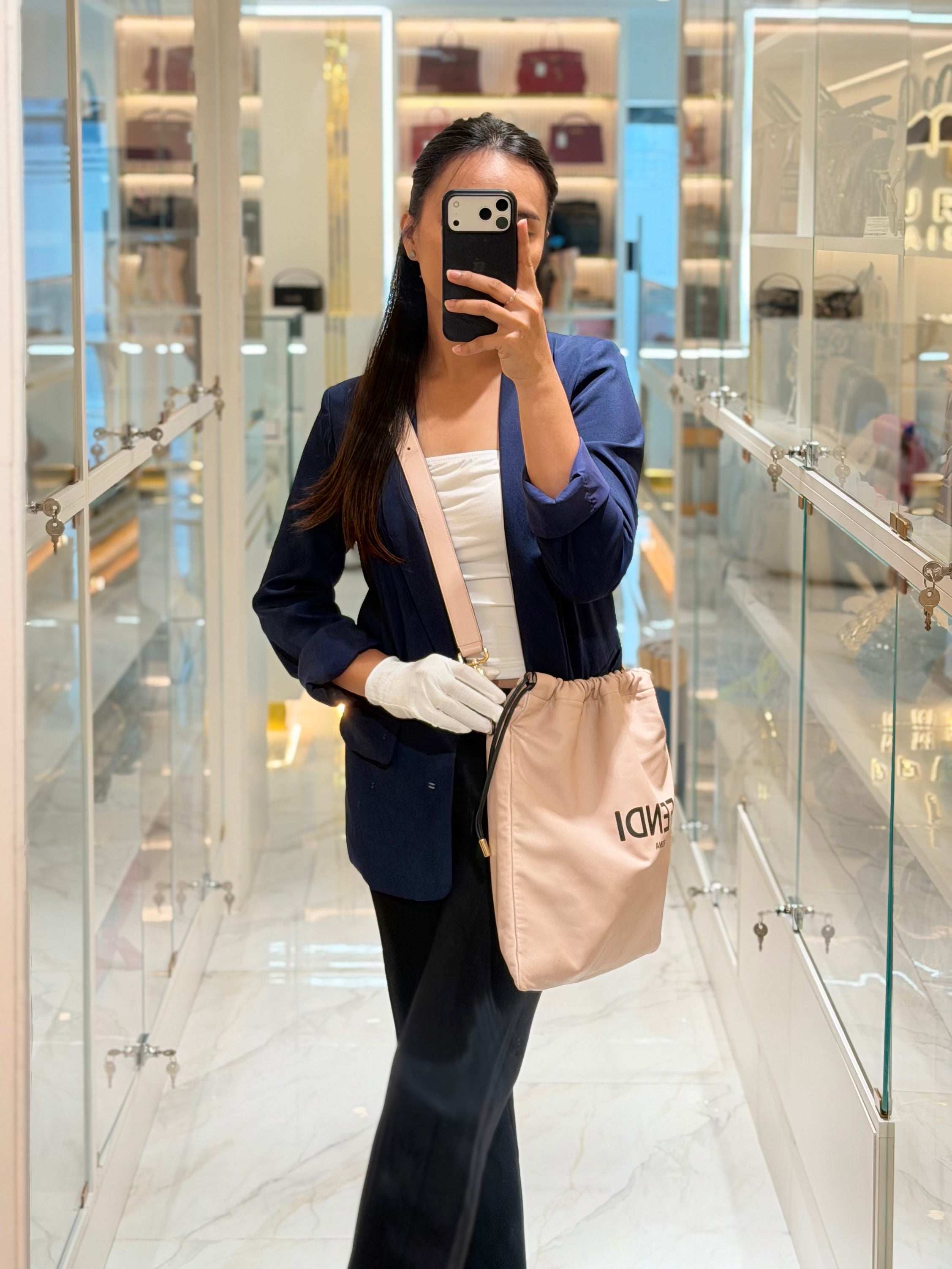 Pack Pouch Crossbody Bag in Blush Pink Leather & Gold Hardware | Purse Maison Luxury Bags Shop