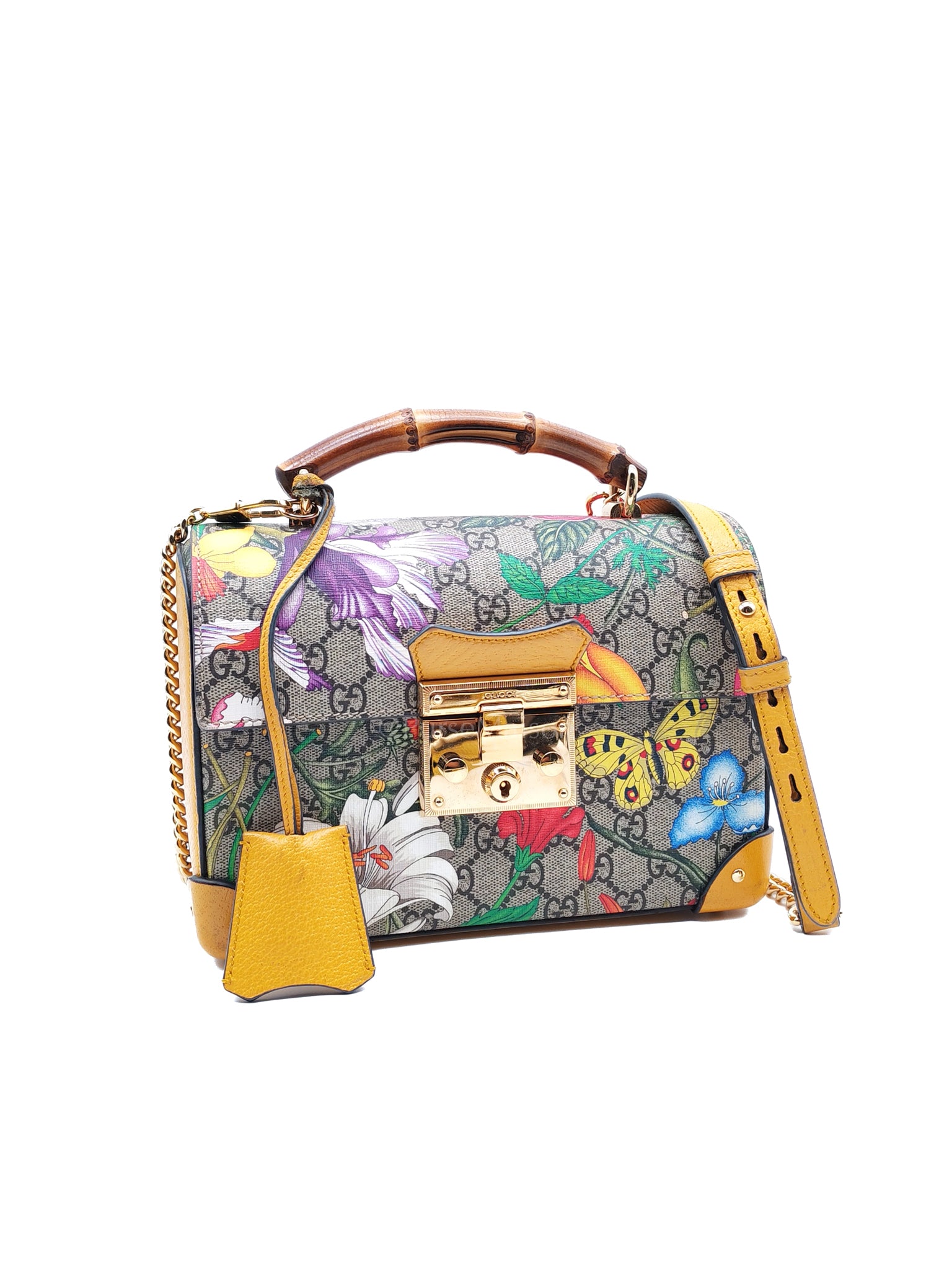 Padlock Flora Bamboo in Supreme Canvas Shoulder Bag | Purse Maison Luxury Bags Shop