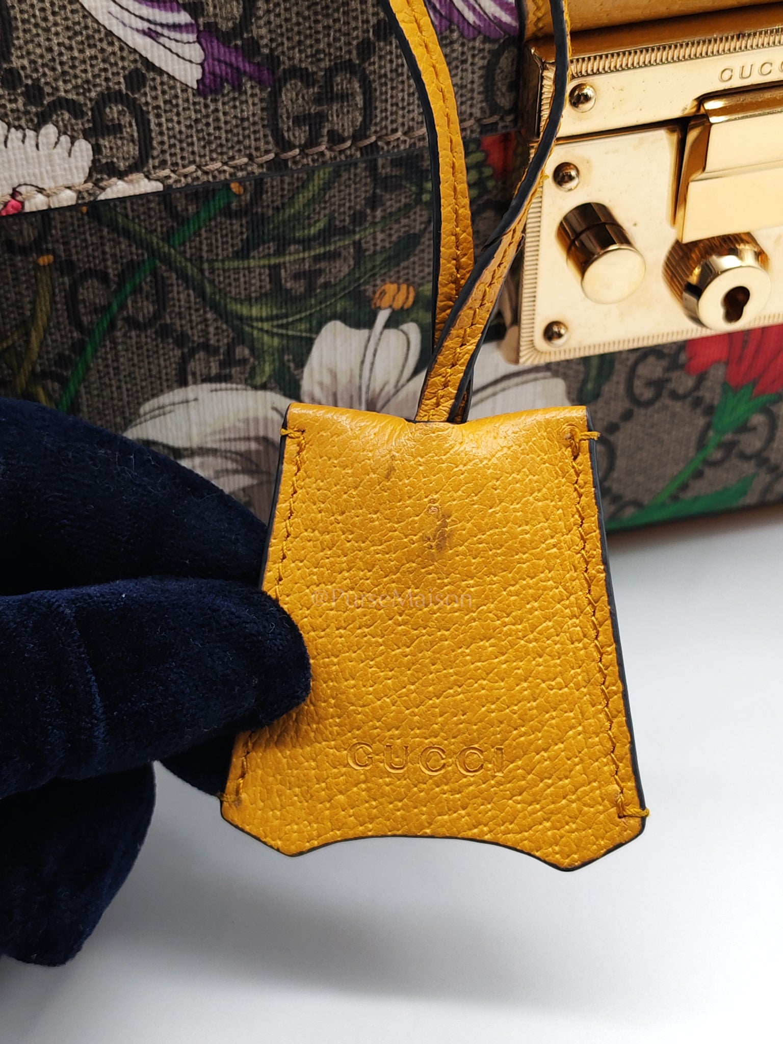 Padlock Flora Bamboo in Supreme Canvas Shoulder Bag | Purse Maison Luxury Bags Shop