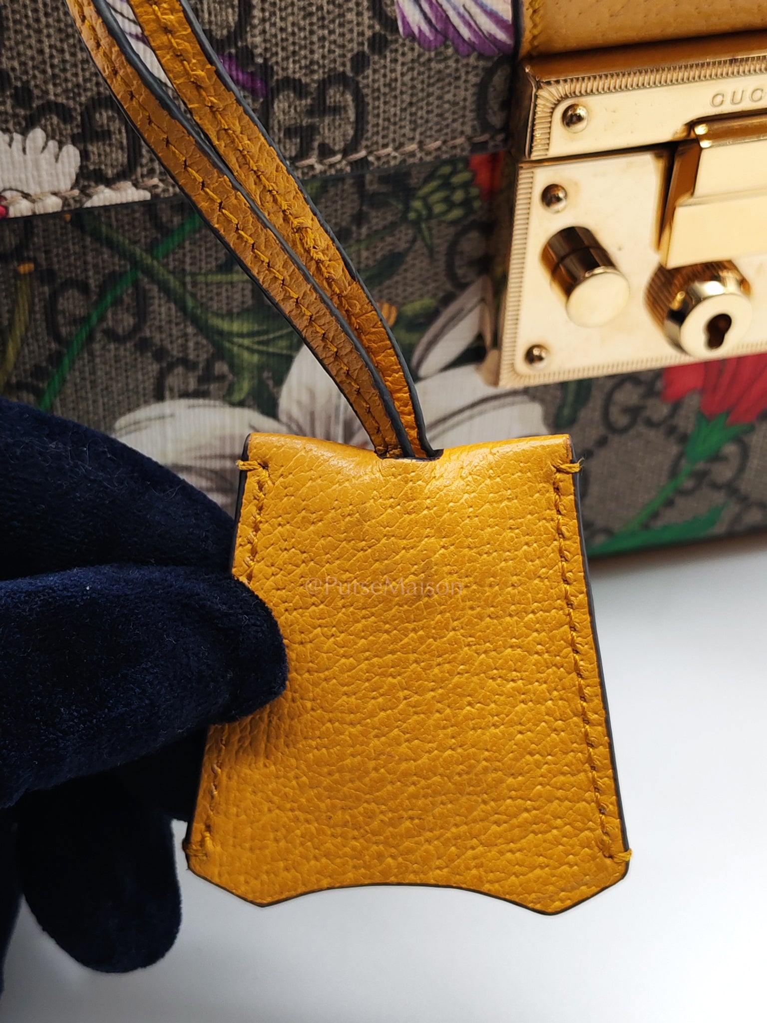 Padlock Flora Bamboo in Supreme Canvas Shoulder Bag | Purse Maison Luxury Bags Shop