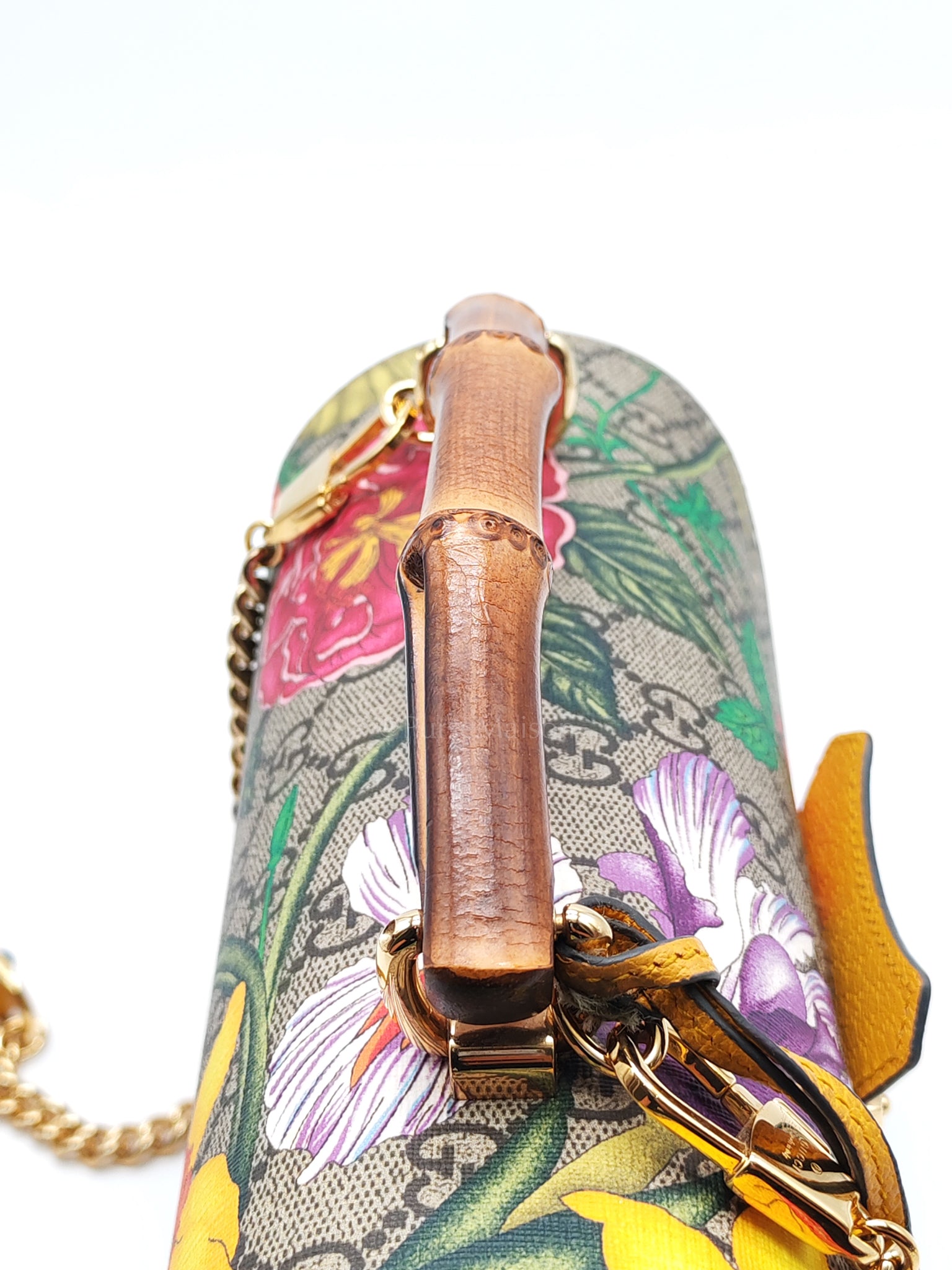 Padlock Flora Bamboo in Supreme Canvas Shoulder Bag | Purse Maison Luxury Bags Shop