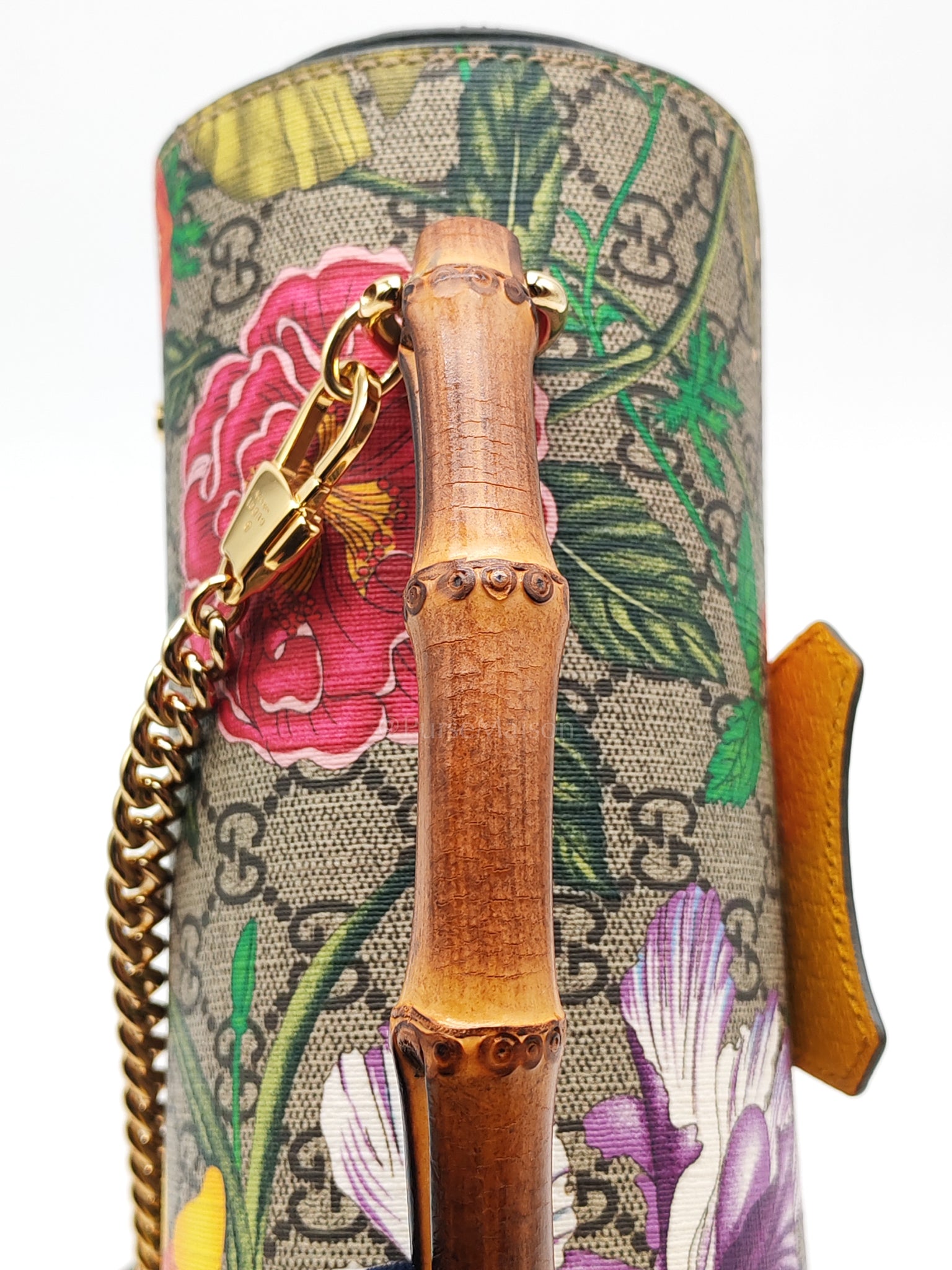 Padlock Flora Bamboo in Supreme Canvas Shoulder Bag | Purse Maison Luxury Bags Shop