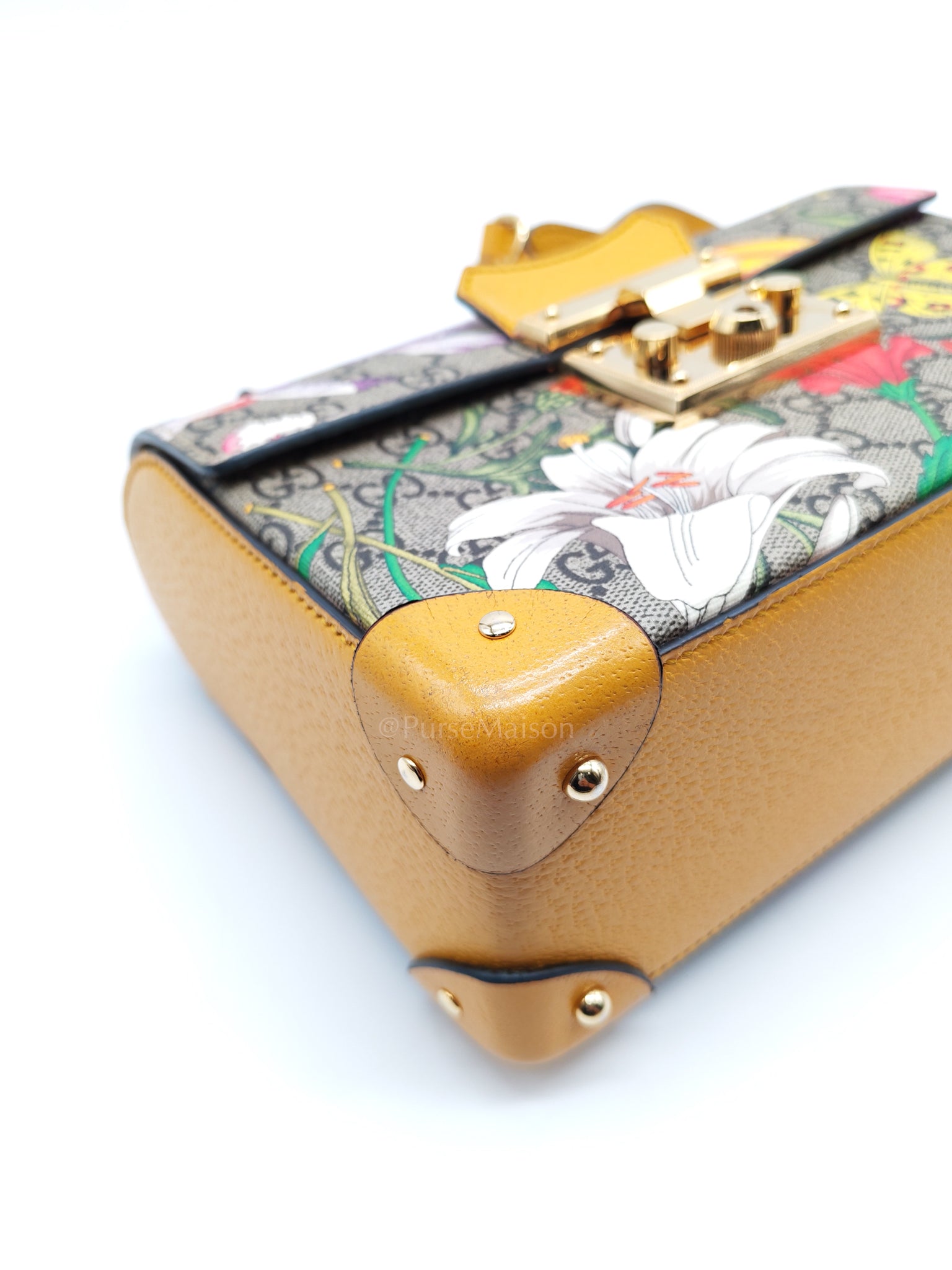 Padlock Flora Bamboo in Supreme Canvas Shoulder Bag | Purse Maison Luxury Bags Shop