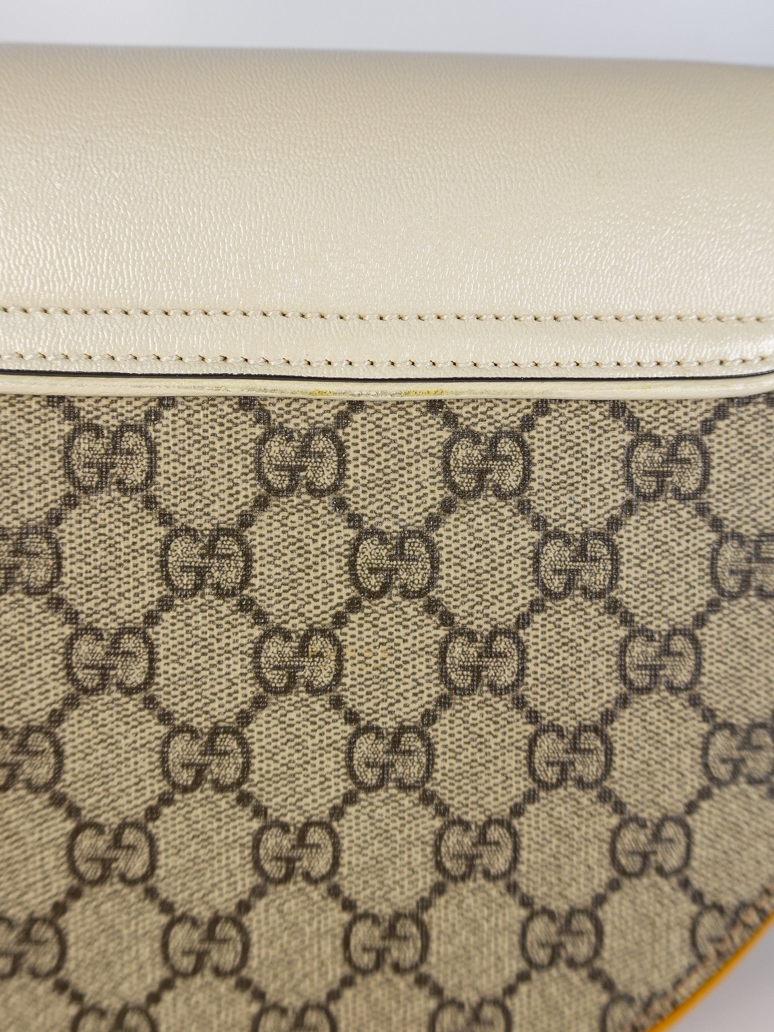 Padlock Saddle Monogram Canvas in Beige Mystic & Off White Leather | Purse Maison Luxury Bags Shop