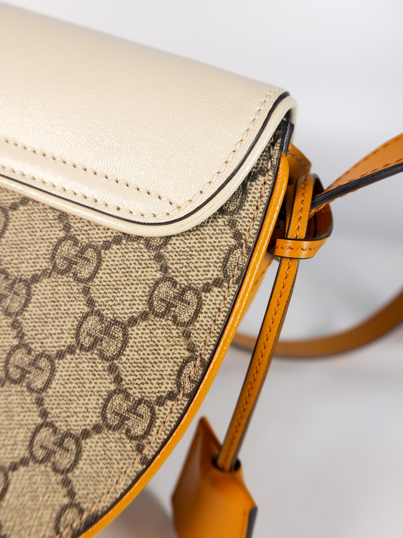 Padlock Saddle Monogram Canvas in Beige Mystic & Off White Leather | Purse Maison Luxury Bags Shop