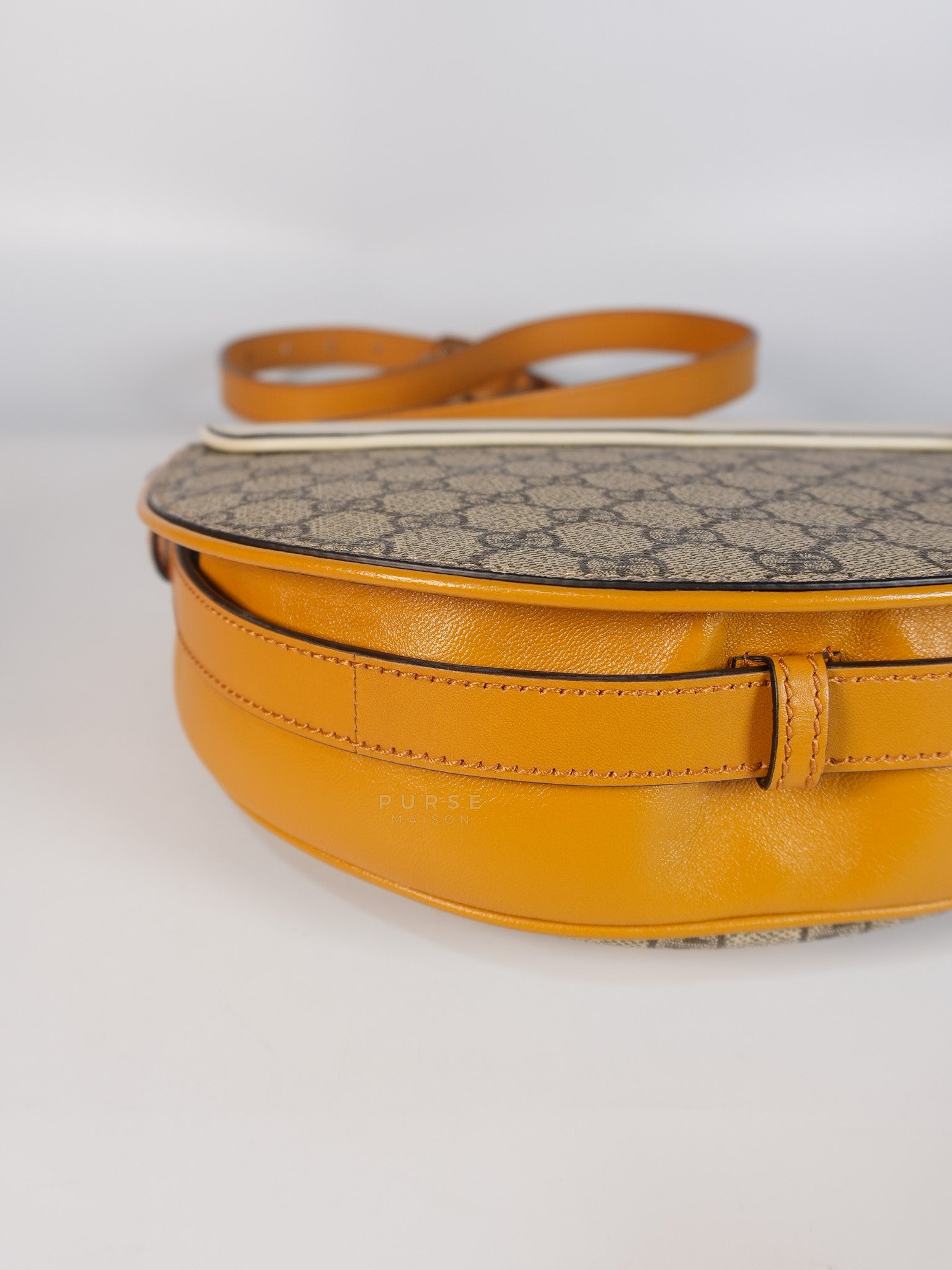 Padlock Saddle Monogram Canvas in Beige Mystic & Off White Leather | Purse Maison Luxury Bags Shop