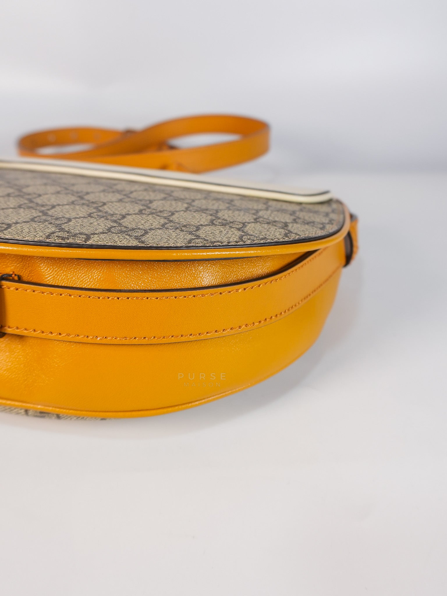 Padlock Saddle Monogram Canvas in Beige Mystic & Off White Leather | Purse Maison Luxury Bags Shop