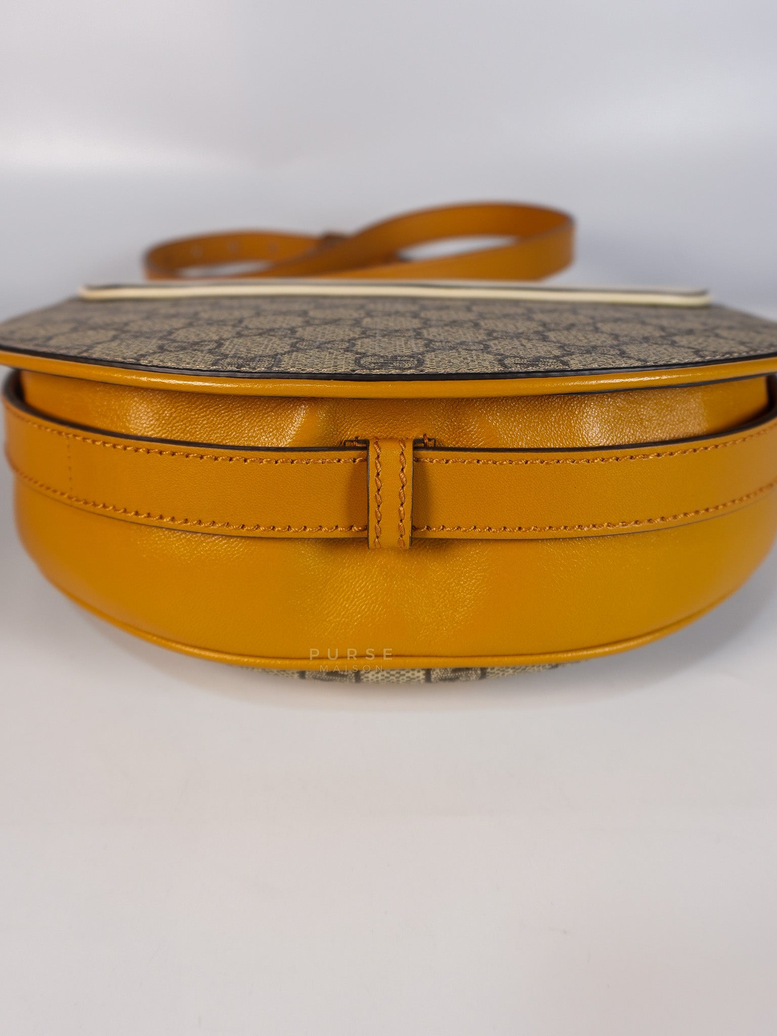 Padlock Saddle Monogram Canvas in Beige Mystic & Off White Leather | Purse Maison Luxury Bags Shop