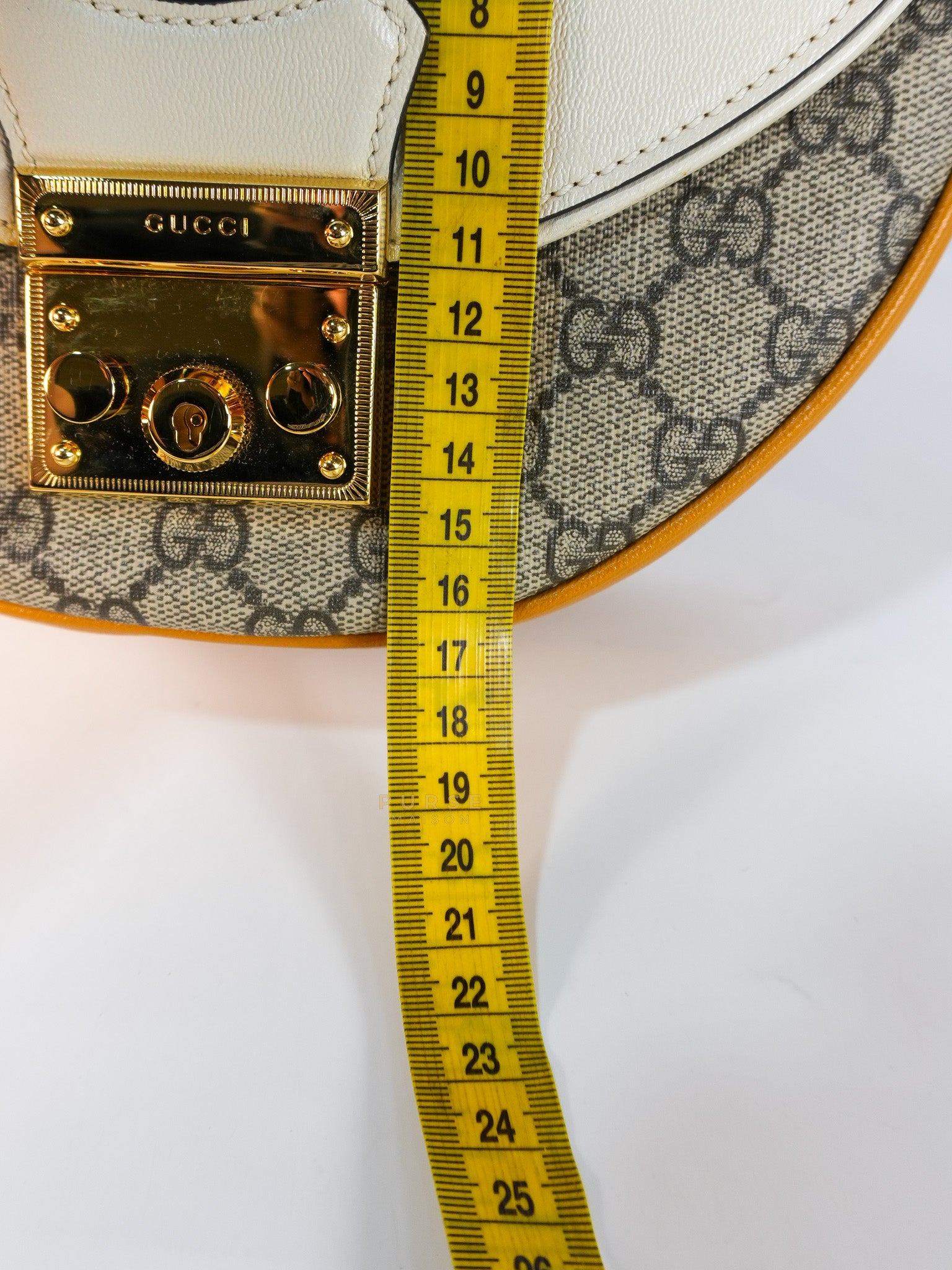 Padlock Saddle Monogram Canvas in Beige Mystic & Off White Leather | Purse Maison Luxury Bags Shop